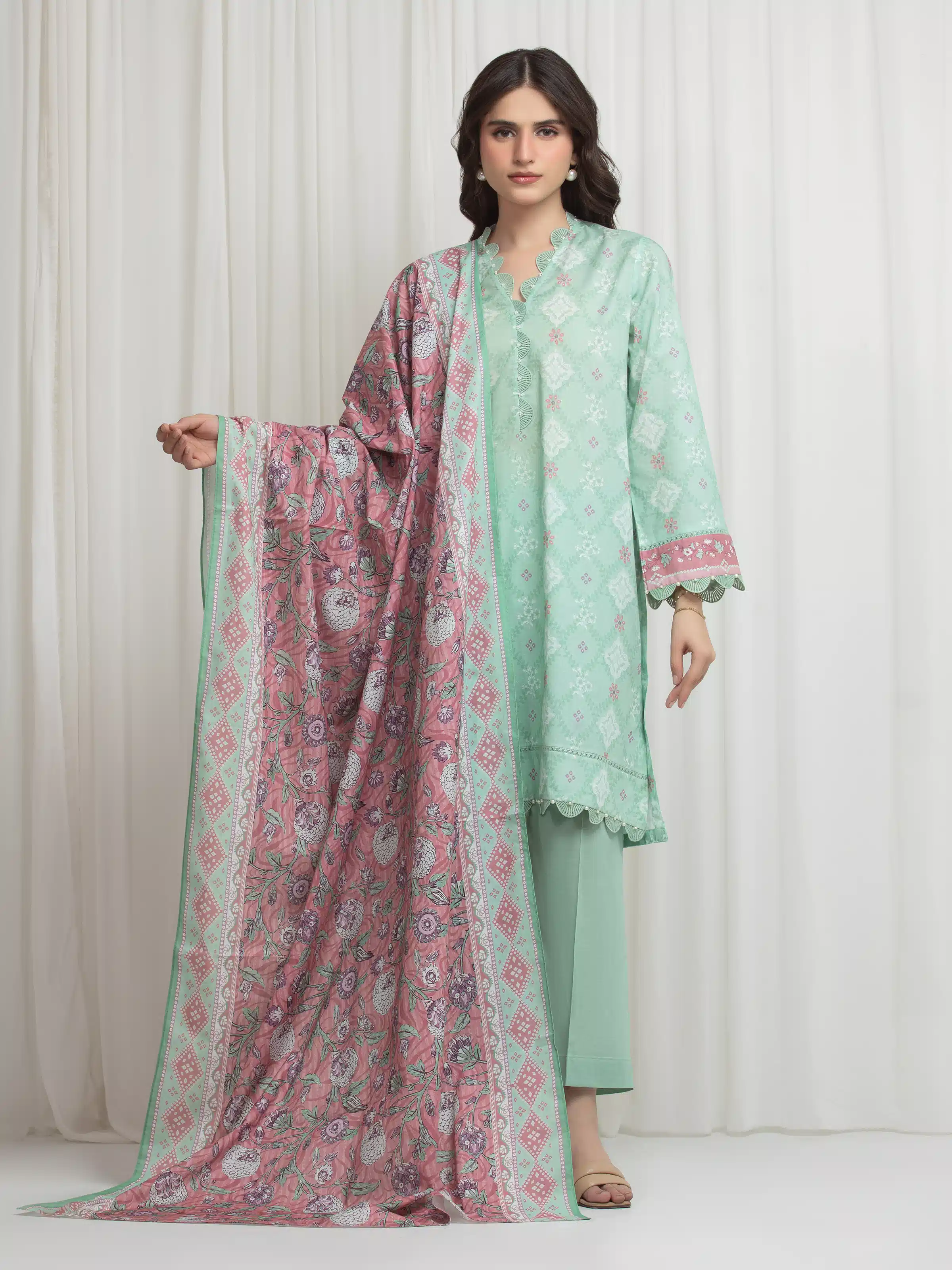 Printed Lawn Suit - EWU6A1-36617-3P