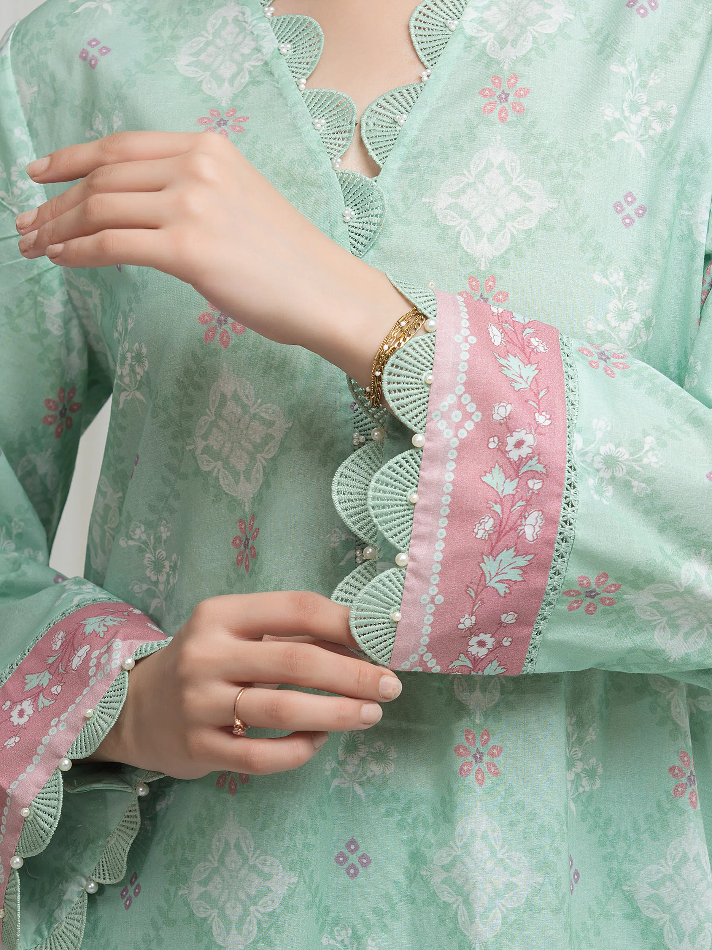 Printed Lawn Suit - EWU6A1-36617-3P - Image 3