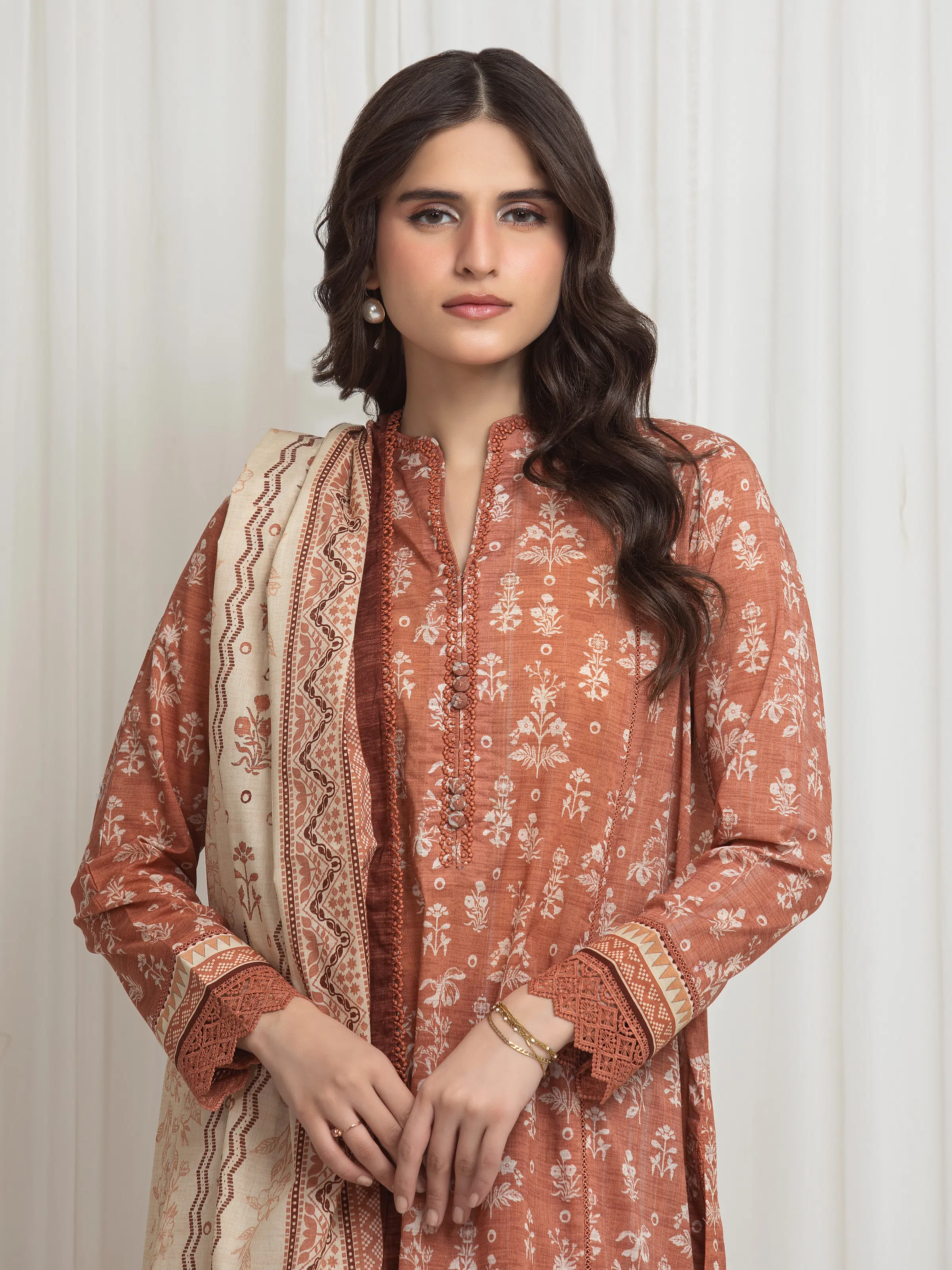 Printed Lawn Suit - EWU6A1-36623-3P - Image 3
