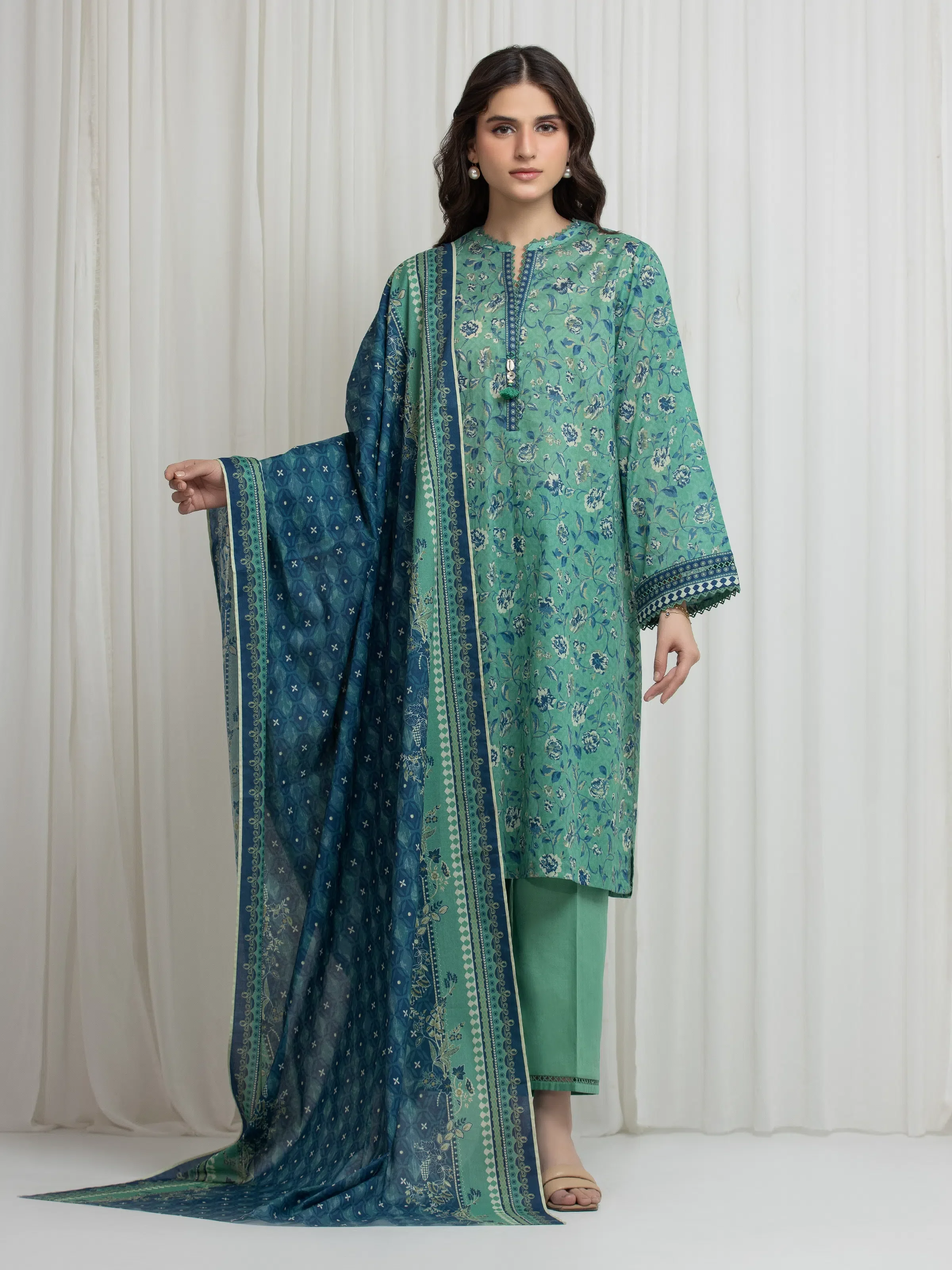 Printed Lawn Suit - EWU6A1-36626-3P