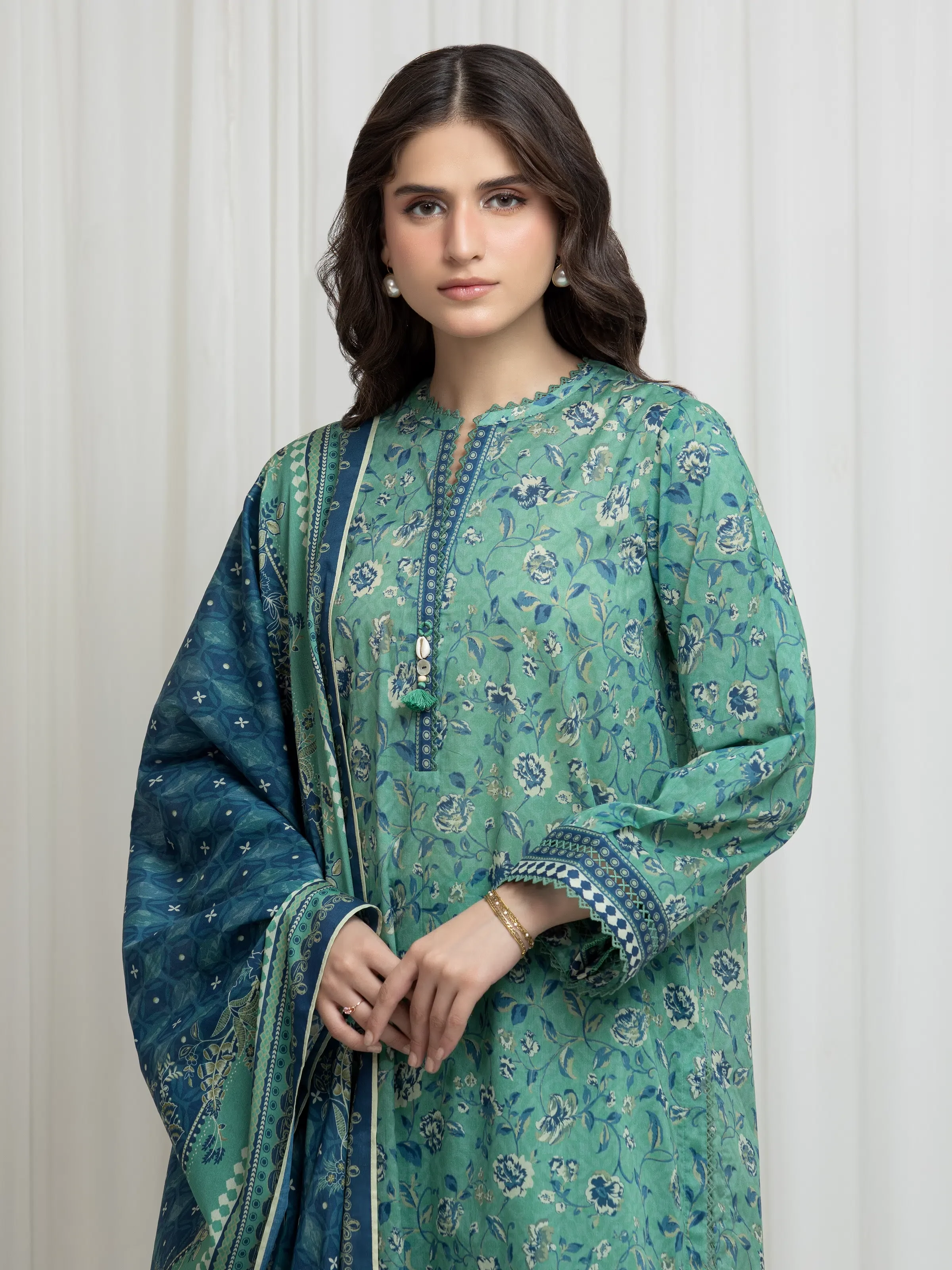 Printed Lawn Suit - EWU6A1-36626-3P - Image 2