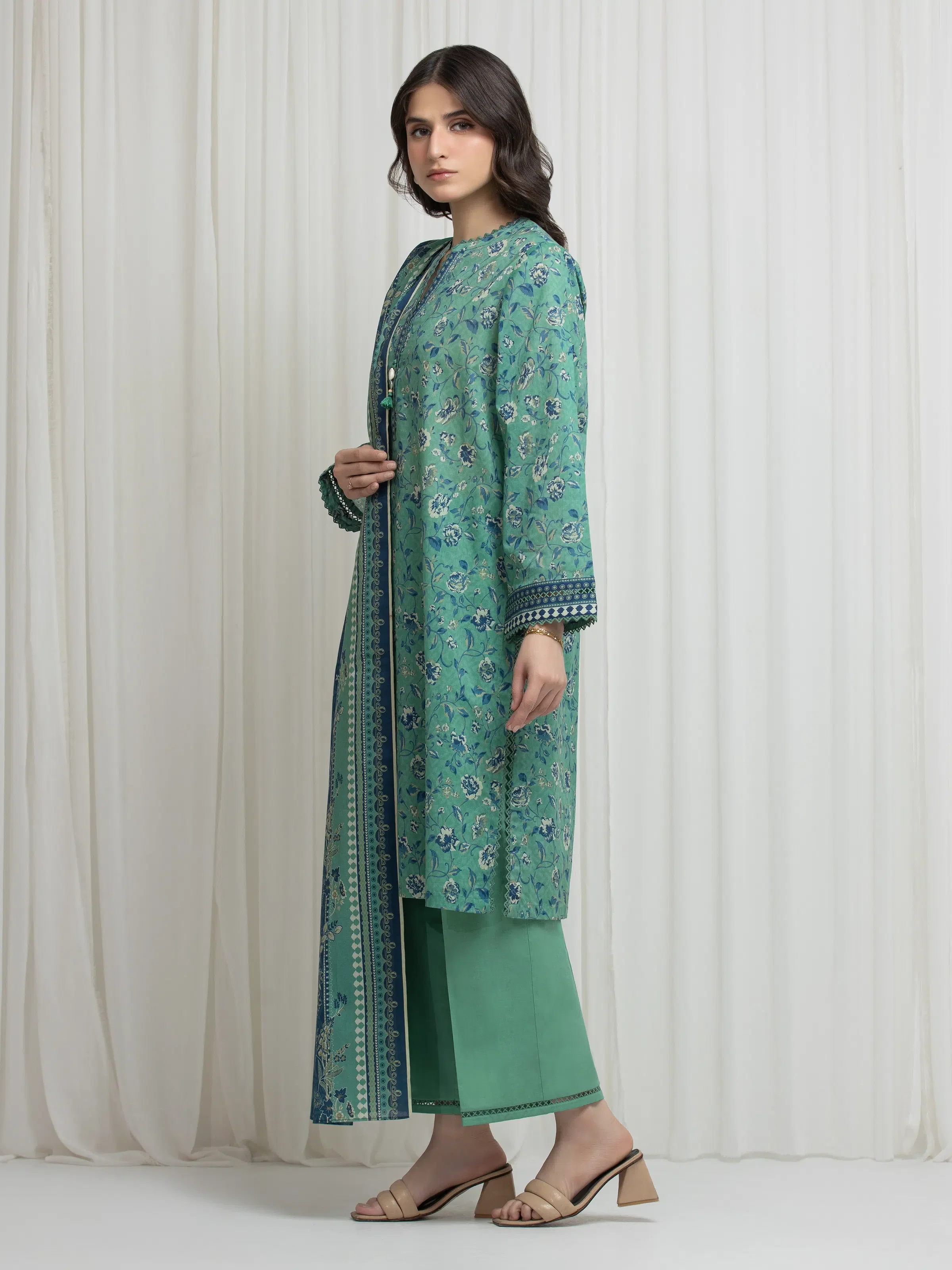 Printed Lawn Suit - EWU6A1-36626-3P - Image 4