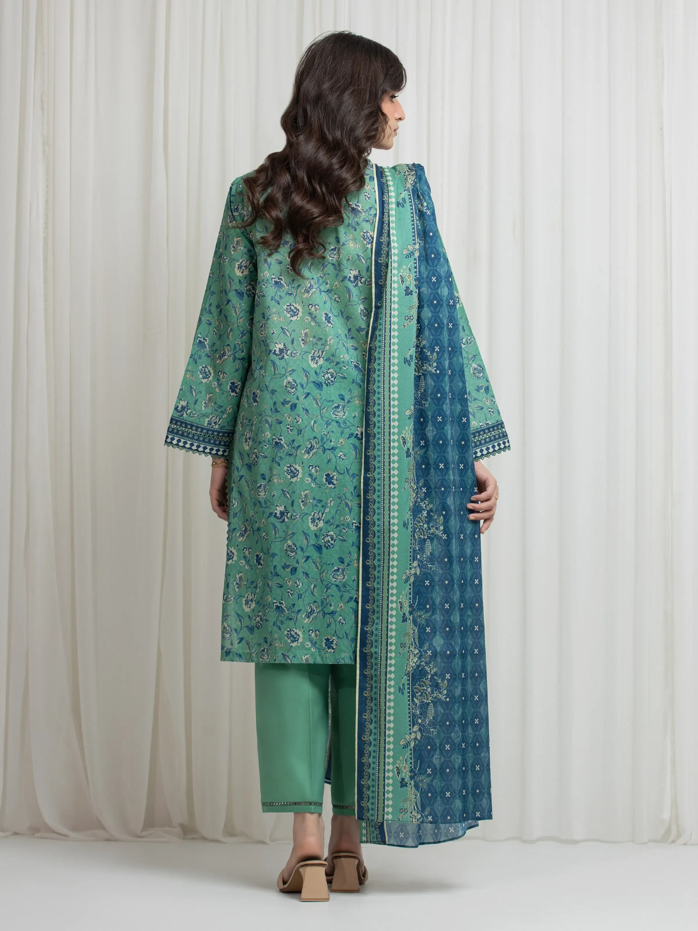 Printed Lawn Suit - EWU6A1-36626-3P - Image 5