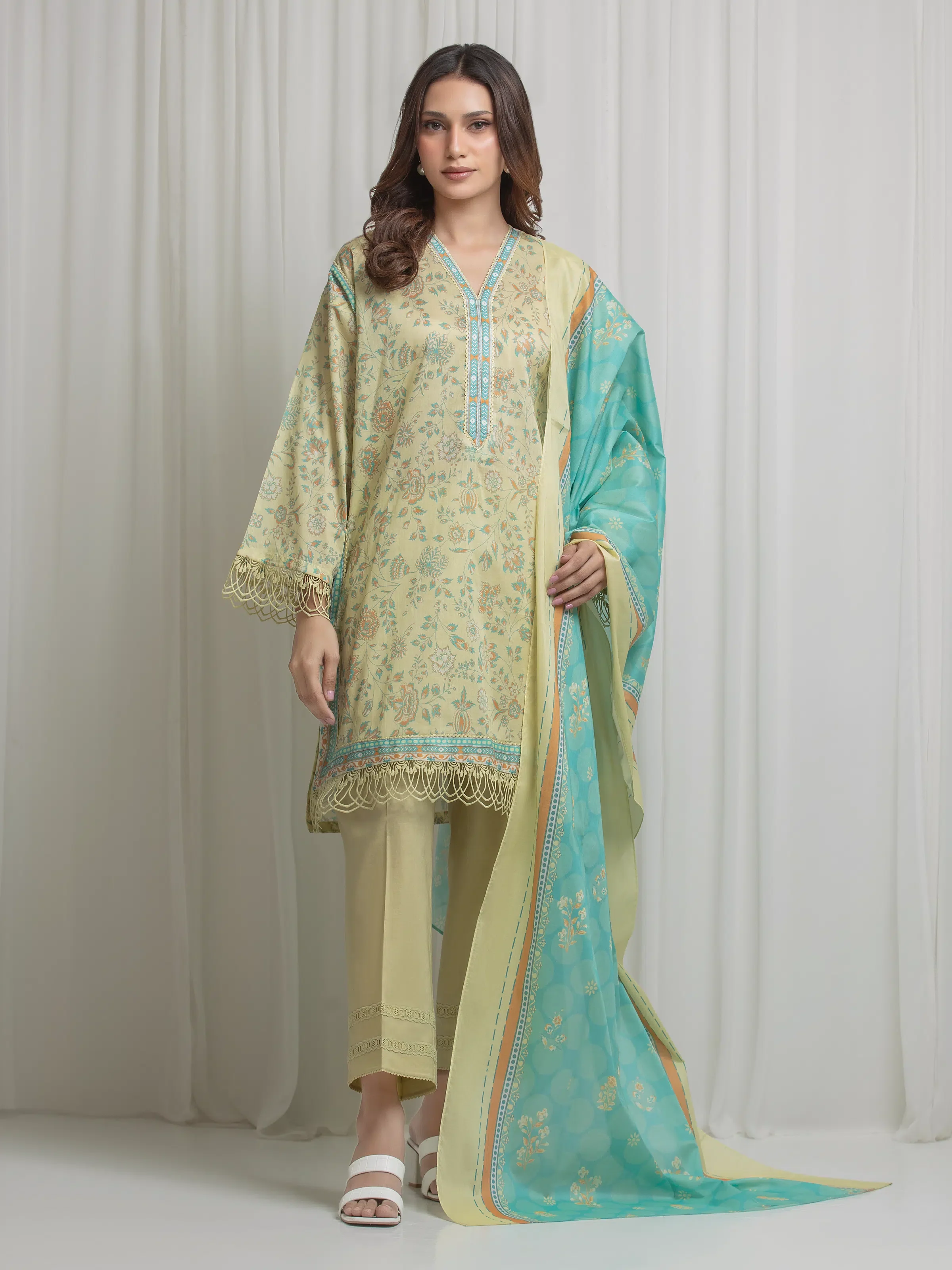 Printed Lawn Suit - EWU6A1-36633-3P
