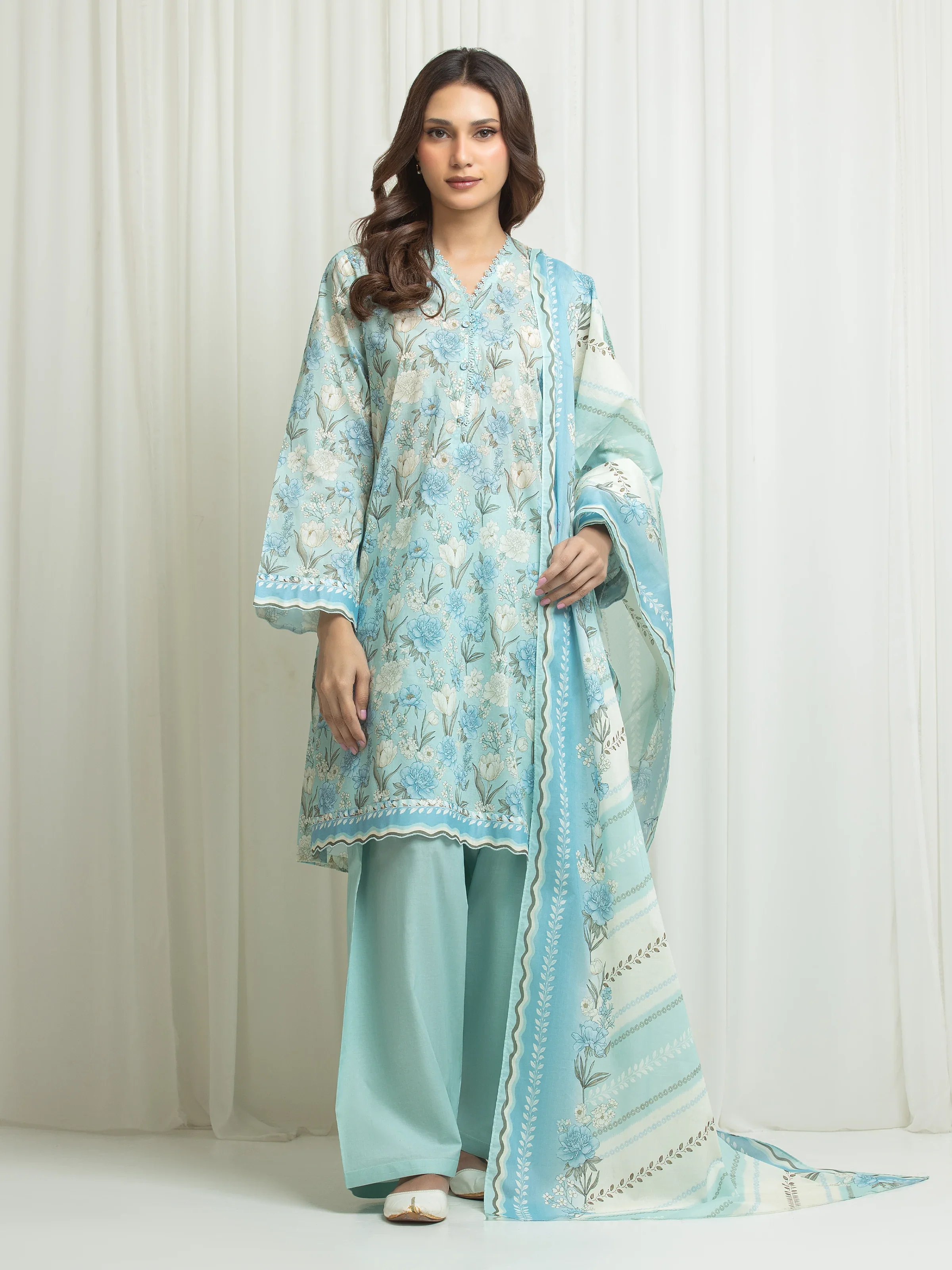 Printed Lawn Suit - EWU6A1-36634-3P