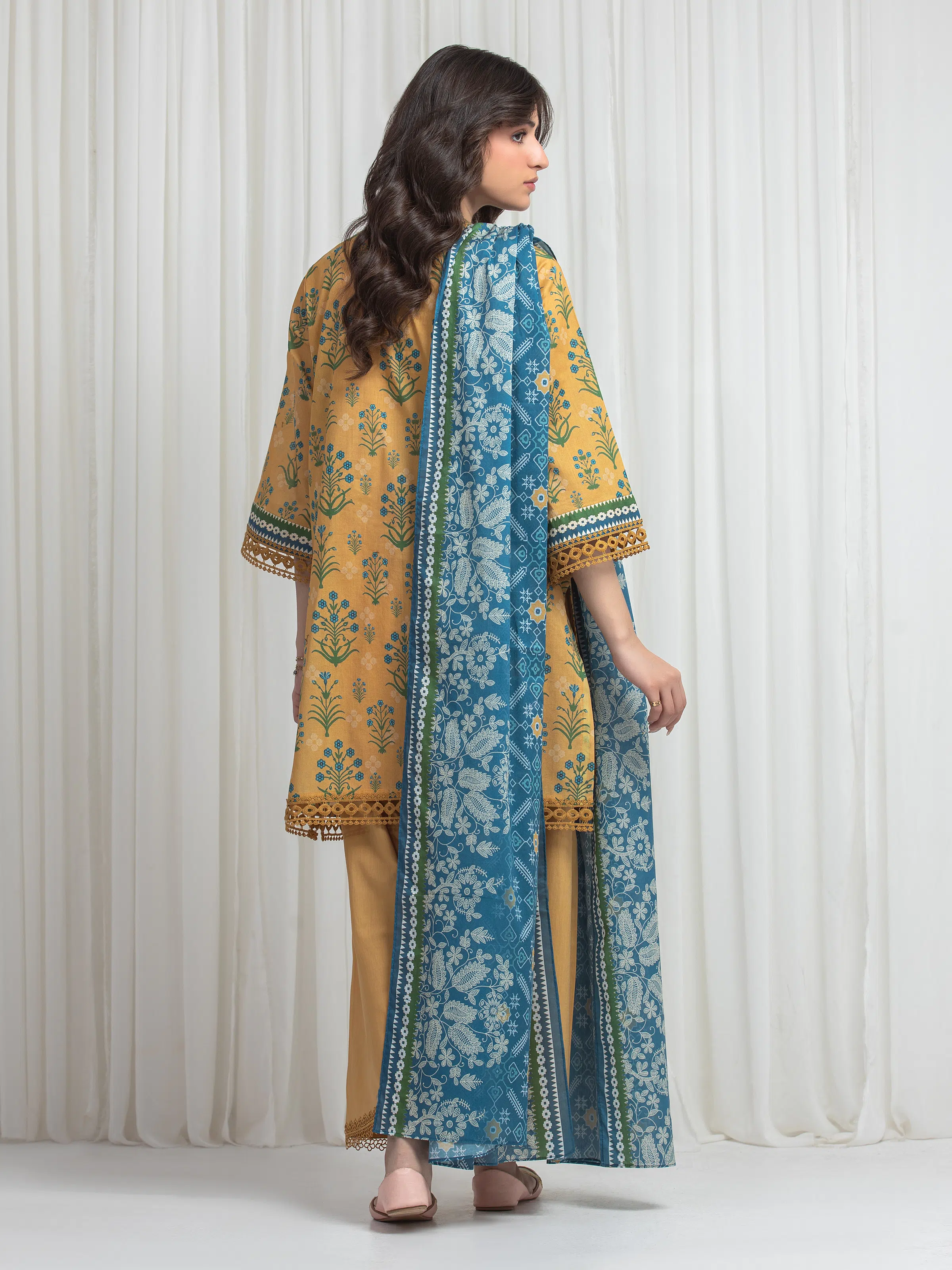 Printed Lawn Suit - EWU6A1-36647-3P - Image 6