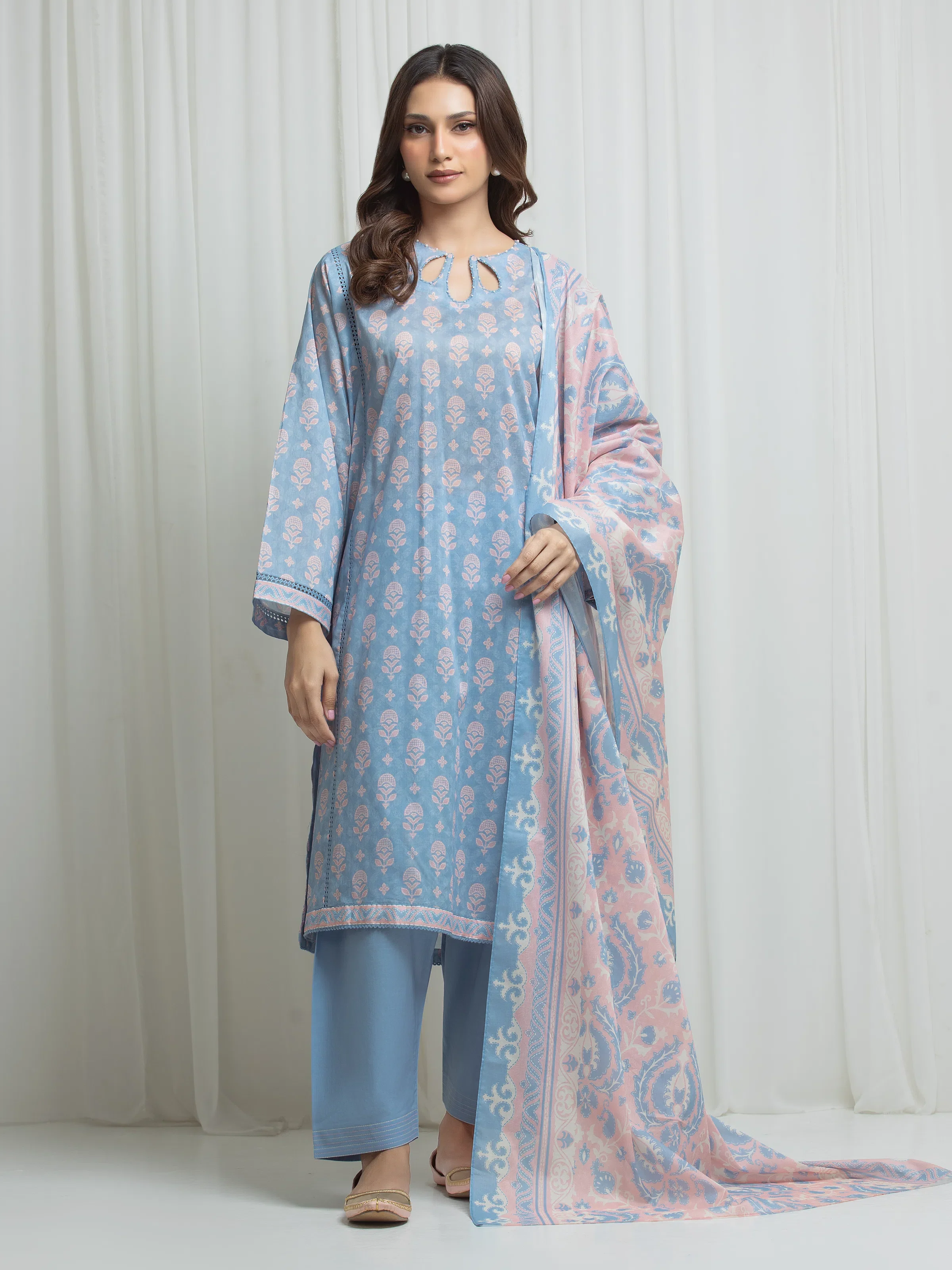 Printed Lawn Suit - EWU6A1-36655-3P