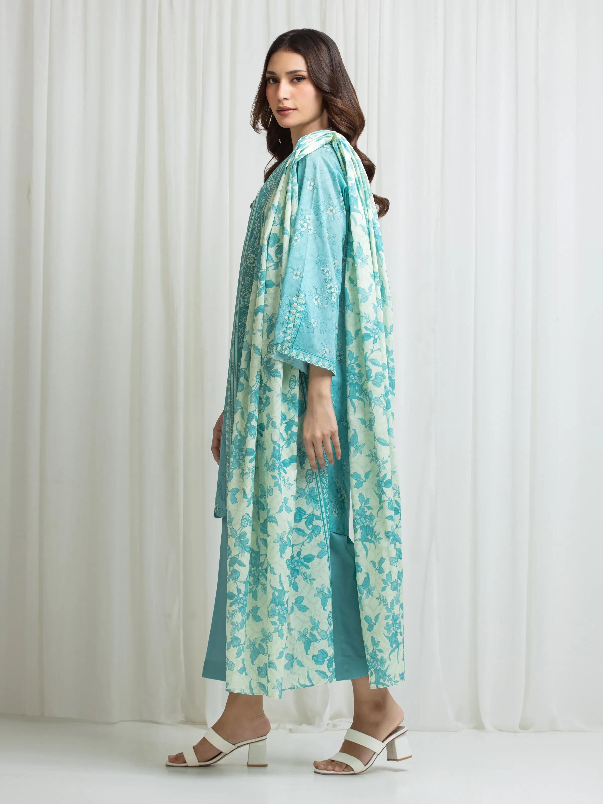 Printed Lawn Suit - EWU6A1-36663-3P - Image 5