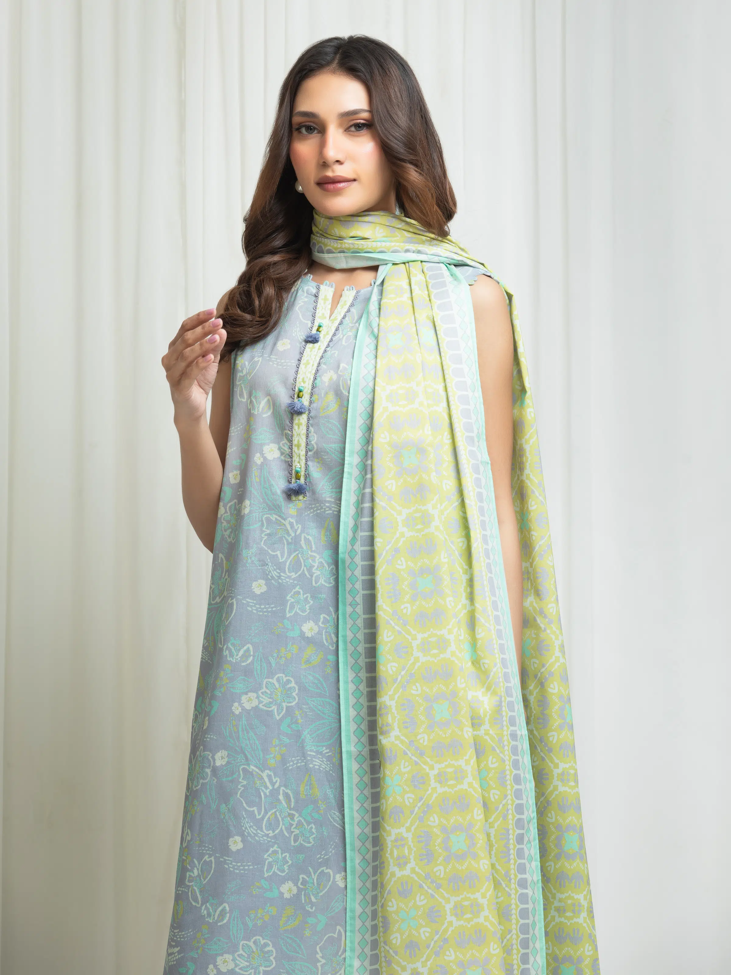 Printed Lawn Suit - EWU6A1-36705-3P - Image 2