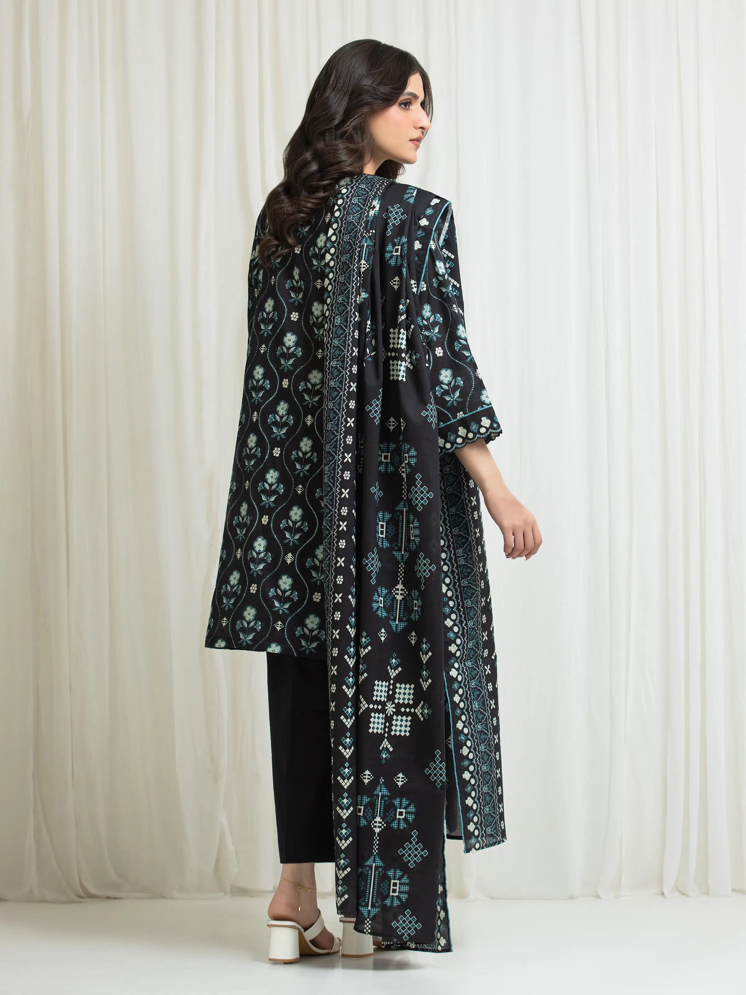 Printed Lawn Suit - EWU6A1-36716-3P - Image 6