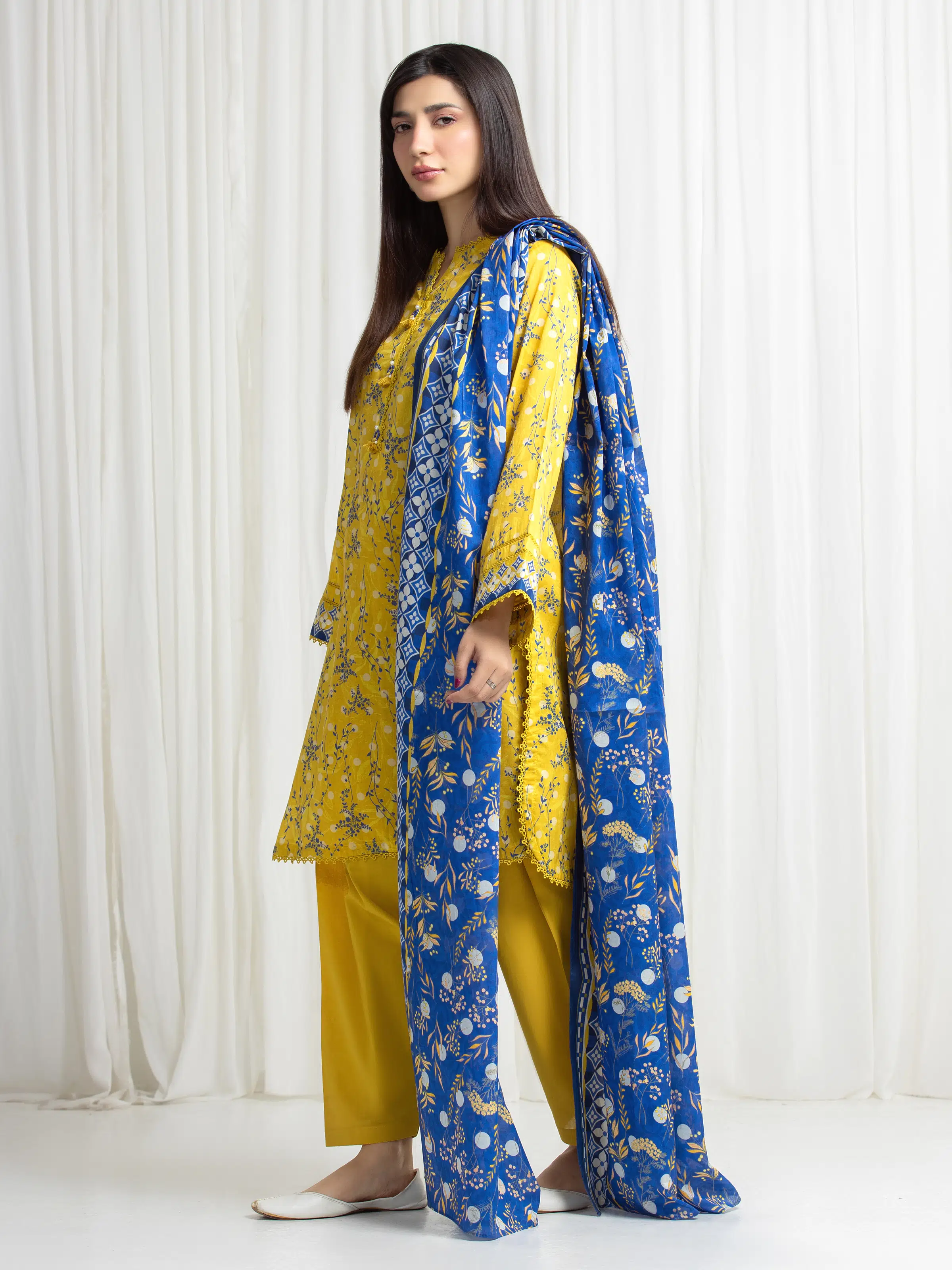 Printed Lawn Suit - EWU6A1-36718-3P - Image 5