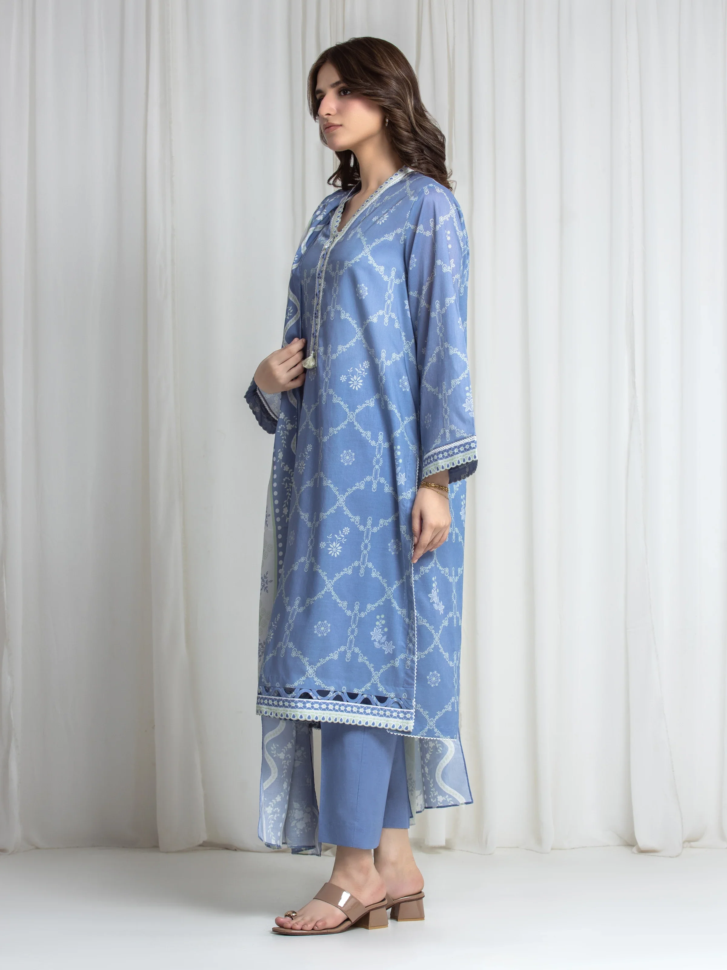 Printed Lawn Suit - EWU6A1-36731-3P - Image 5