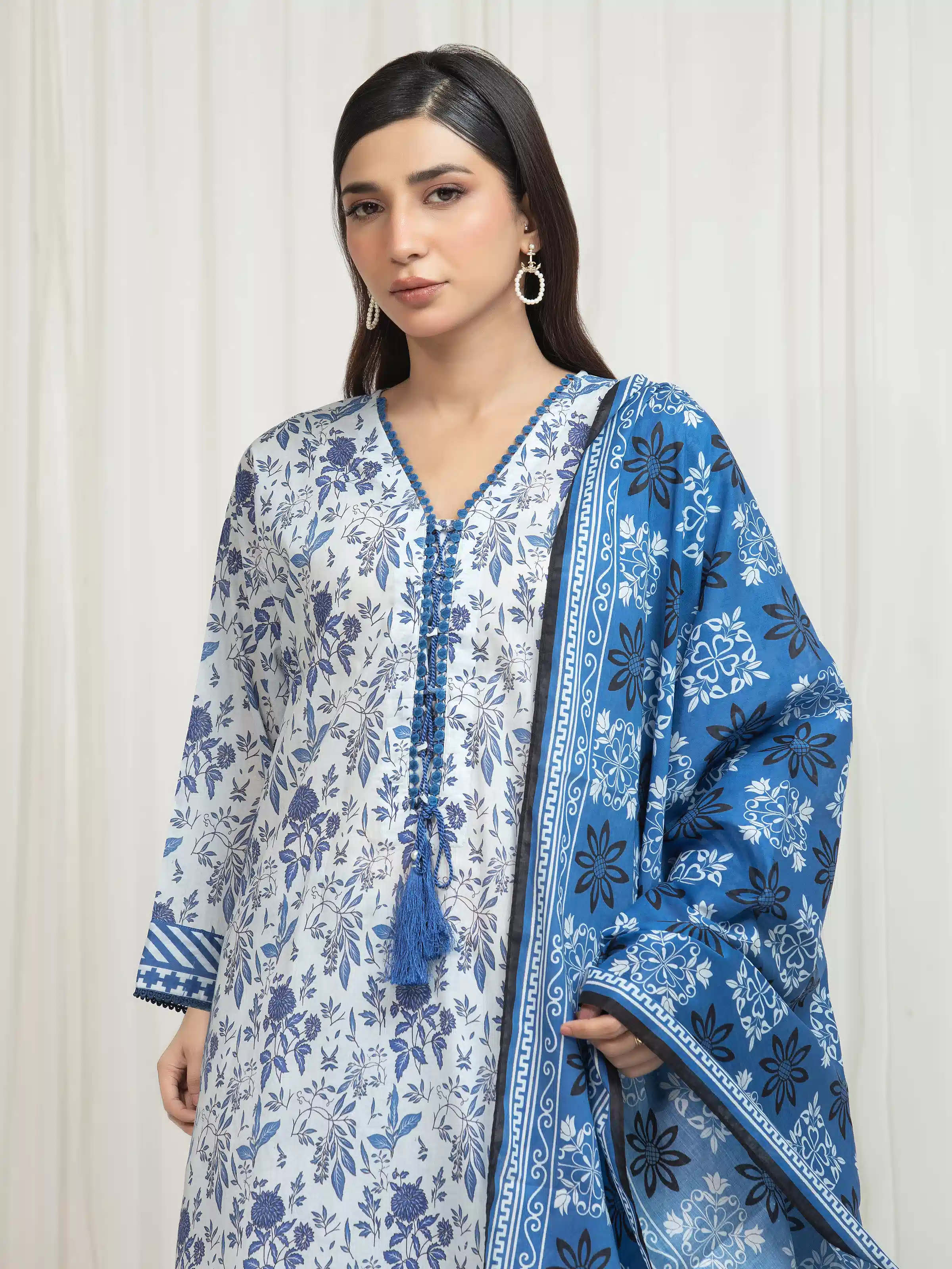 Printed Lawn Suit - EWU6A1-36755-3P - Image 2