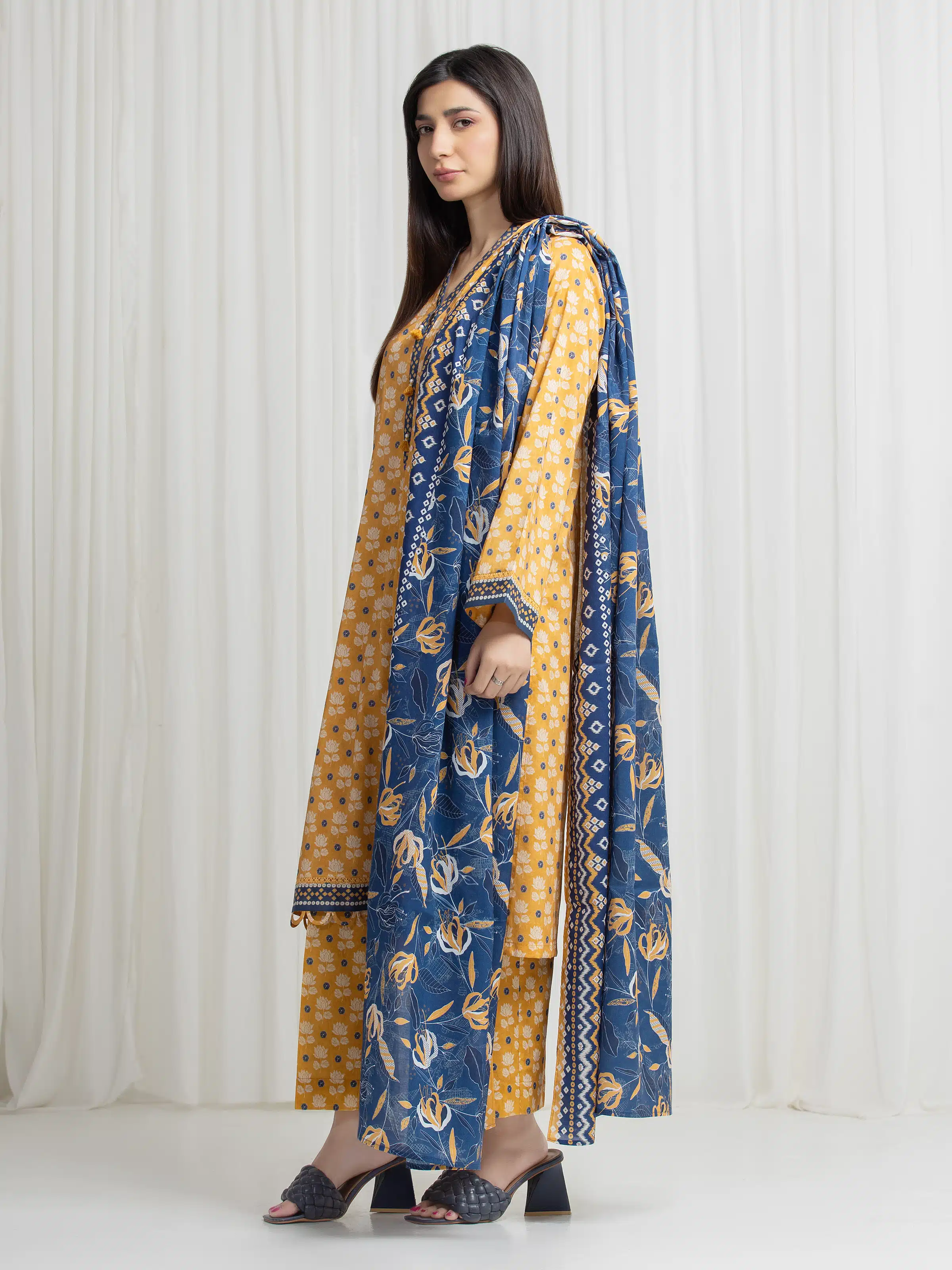 Printed Lawn Suit - EWU6A1-36767-3P - Image 5