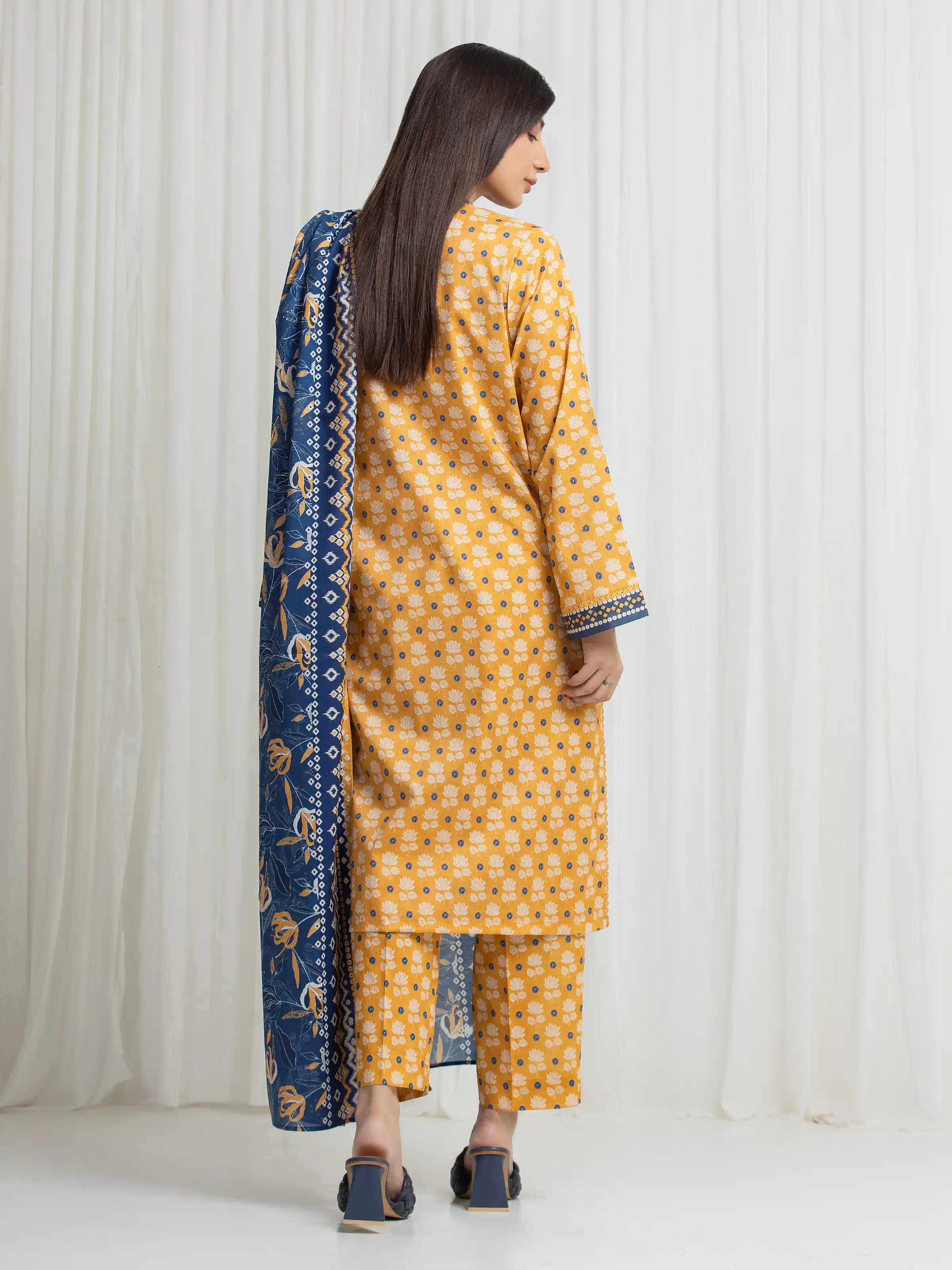 Printed Lawn Suit - EWU6A1-36767-3P - Image 6