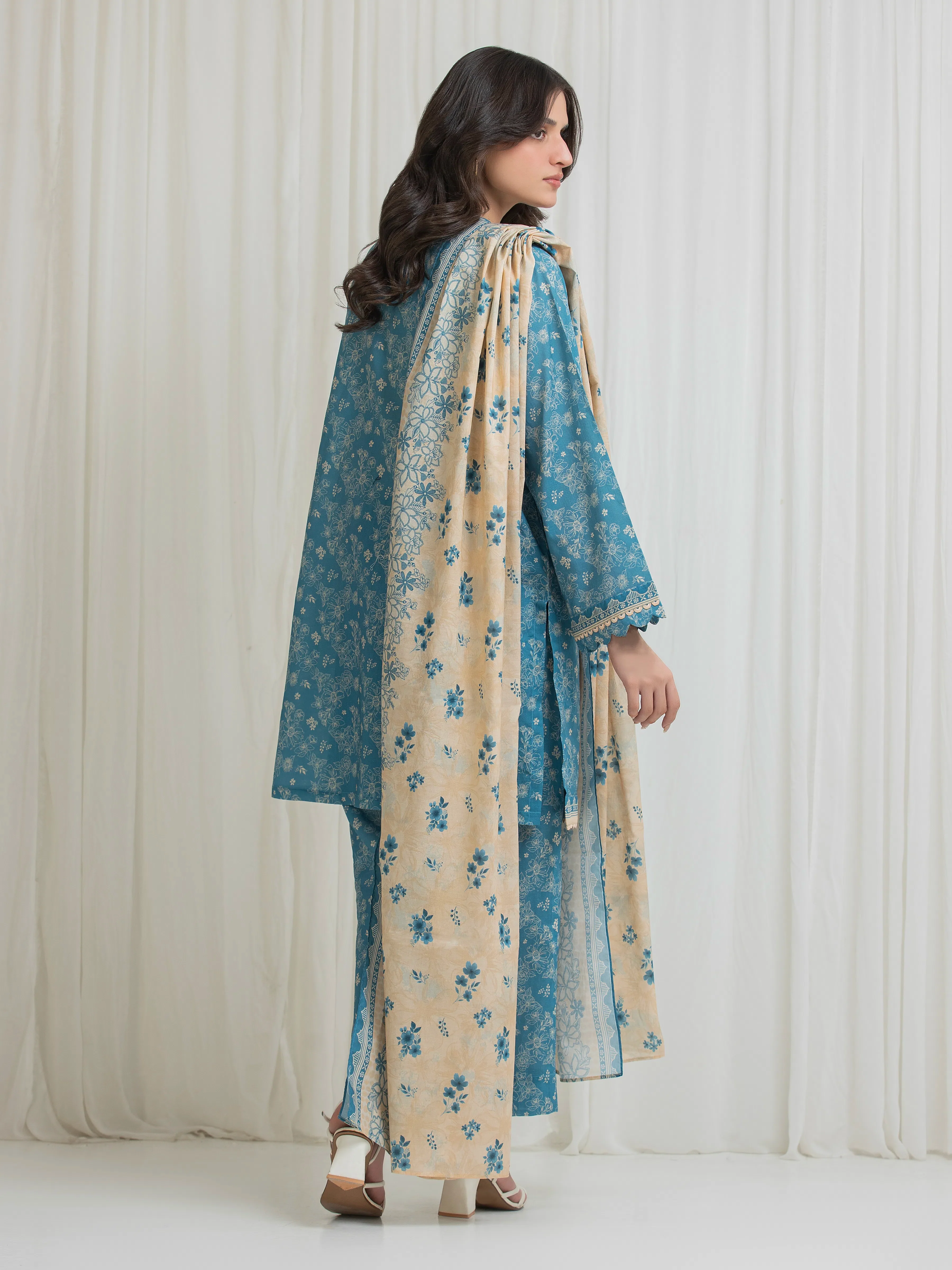 Printed Lawn Suit - EWU6A1-36770-3P - Image 5