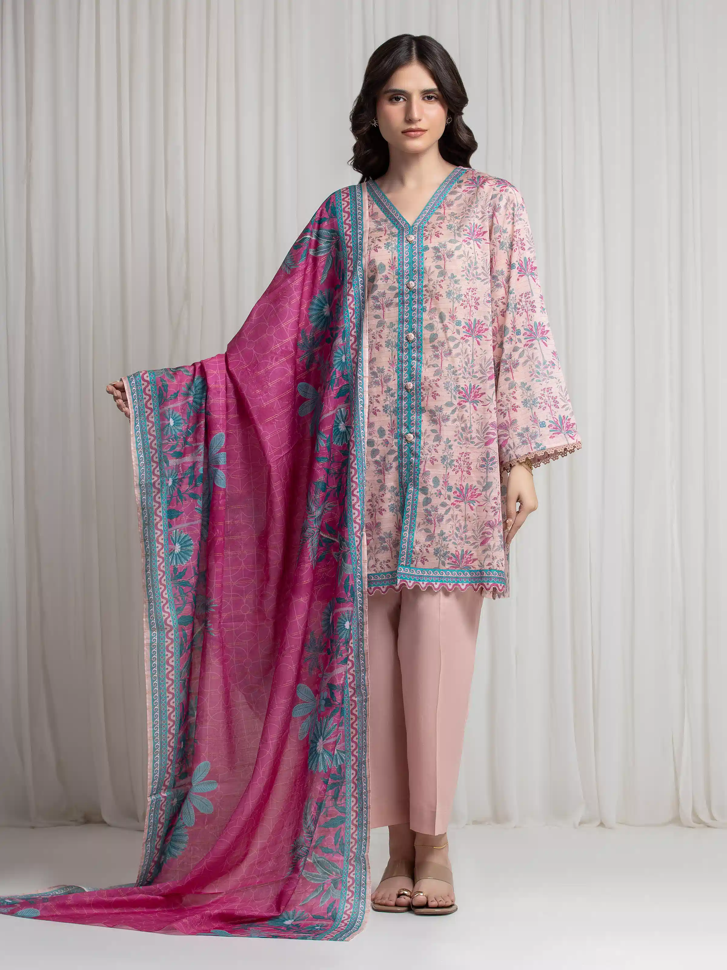 Printed Zari Lawn Suit - EWU6M6-056-3P