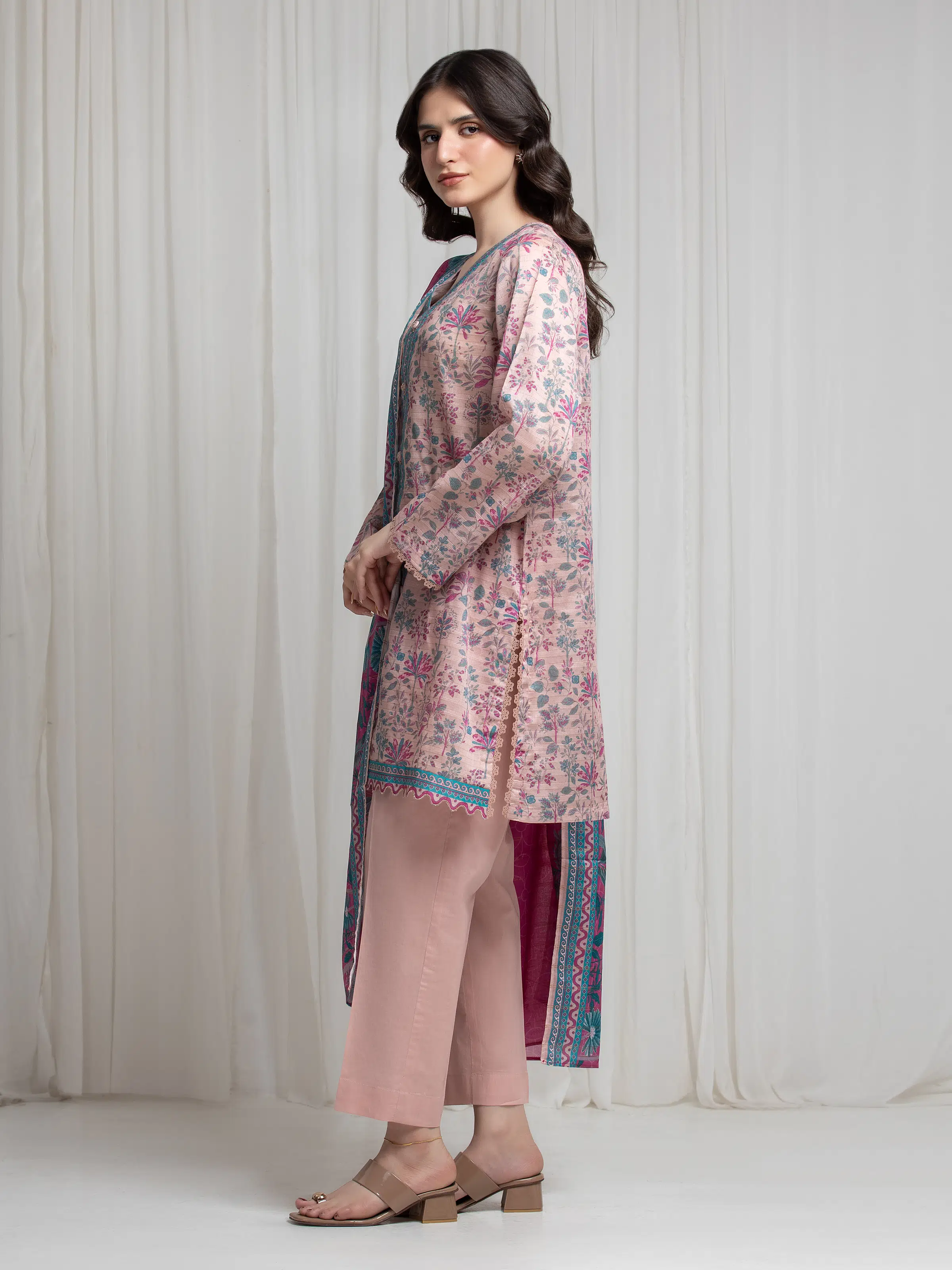 Printed Zari Lawn Suit - EWU6M6-056-3P - Image 5