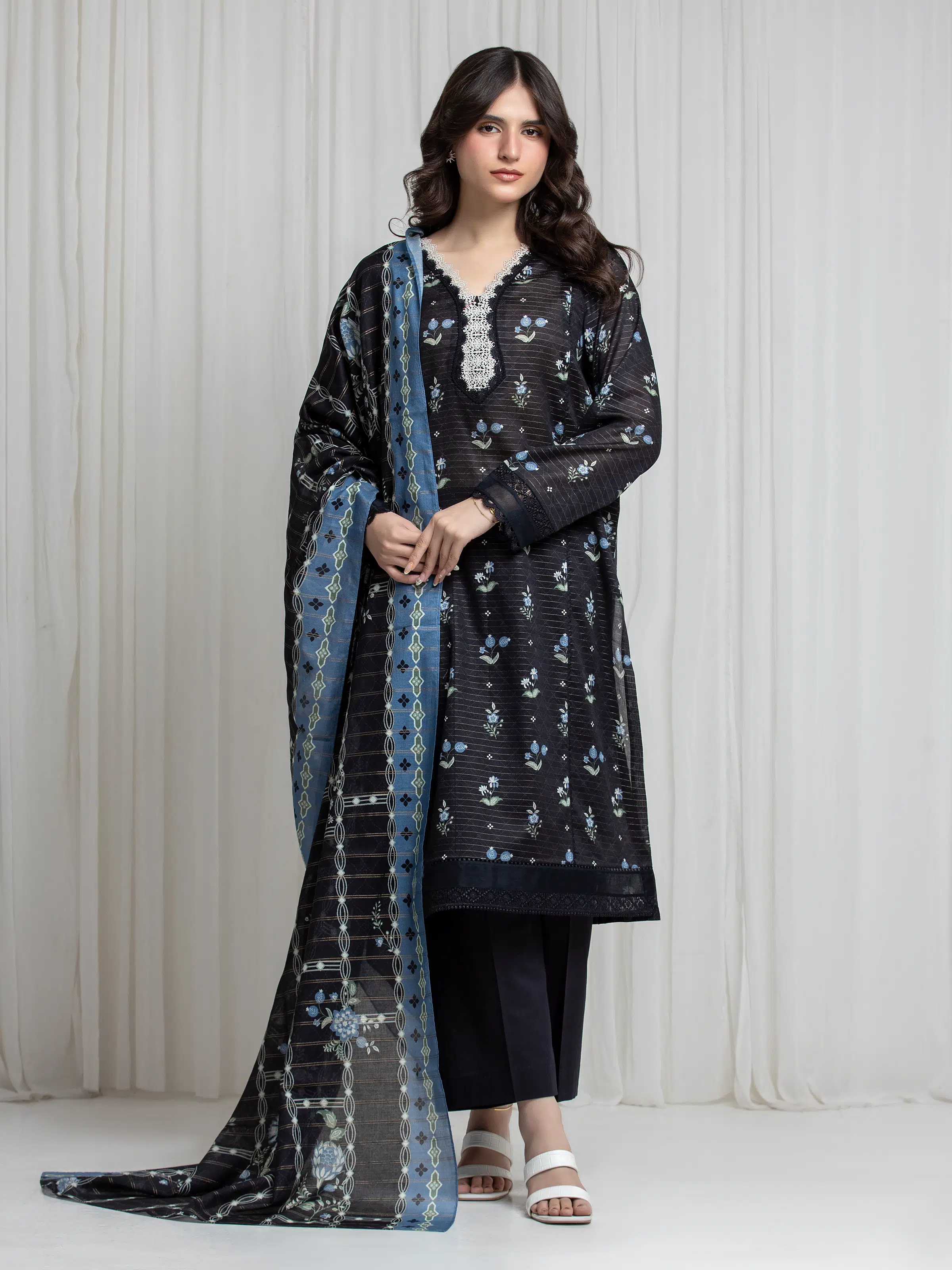 Printed Zari Lawn Suit - EWU6M6-061-3P