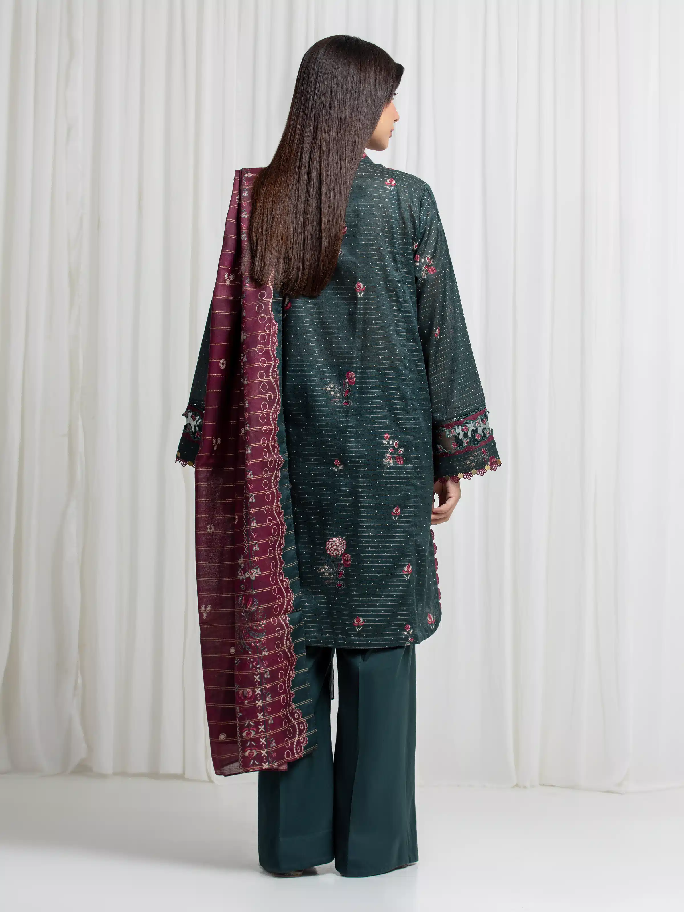 Printed Zari Lawn Suit - EWU6M6-072-3P - Image 6