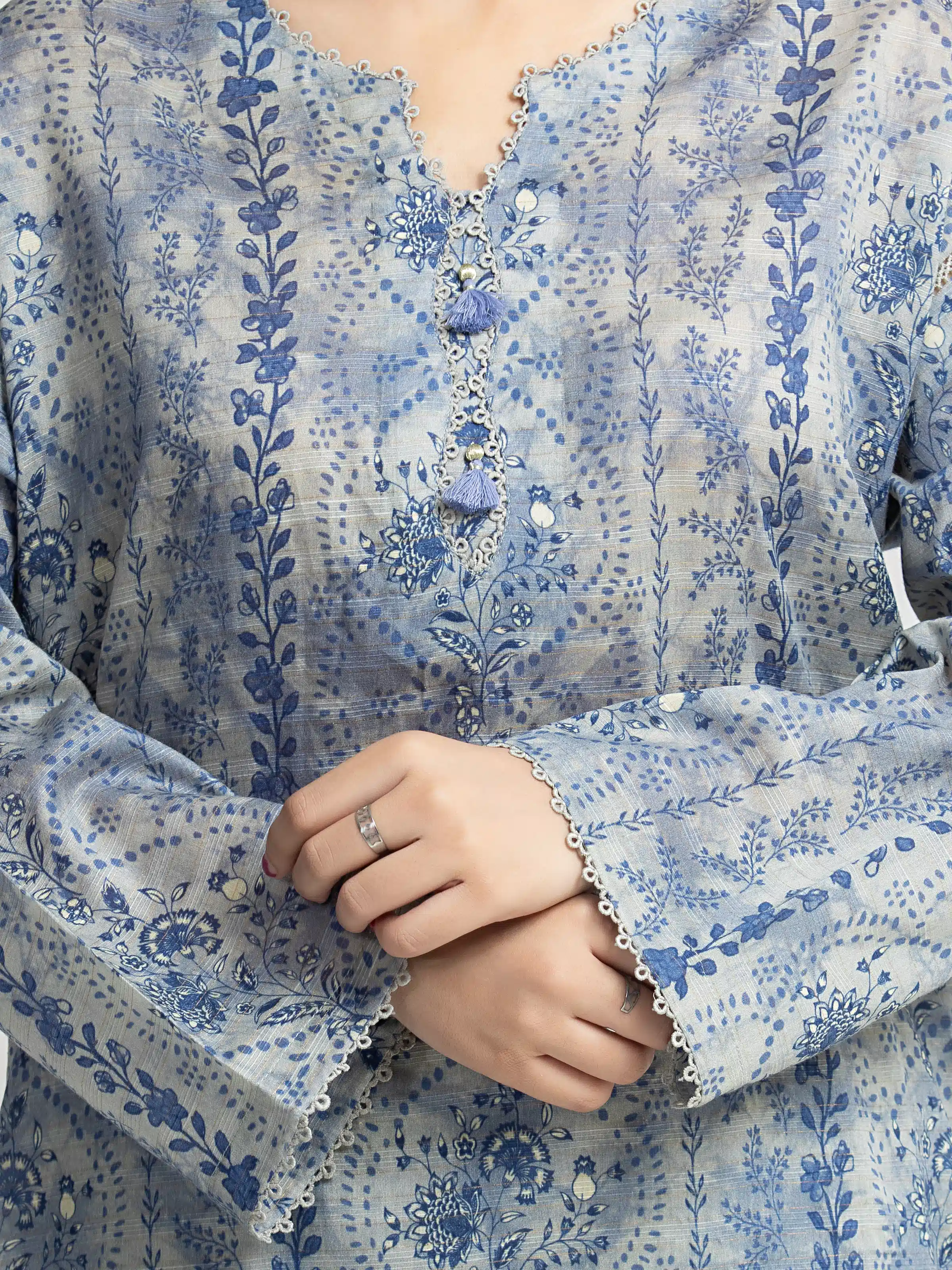 Printed Zari Lawn Suit - EWU6M6-075-3P - Image 3