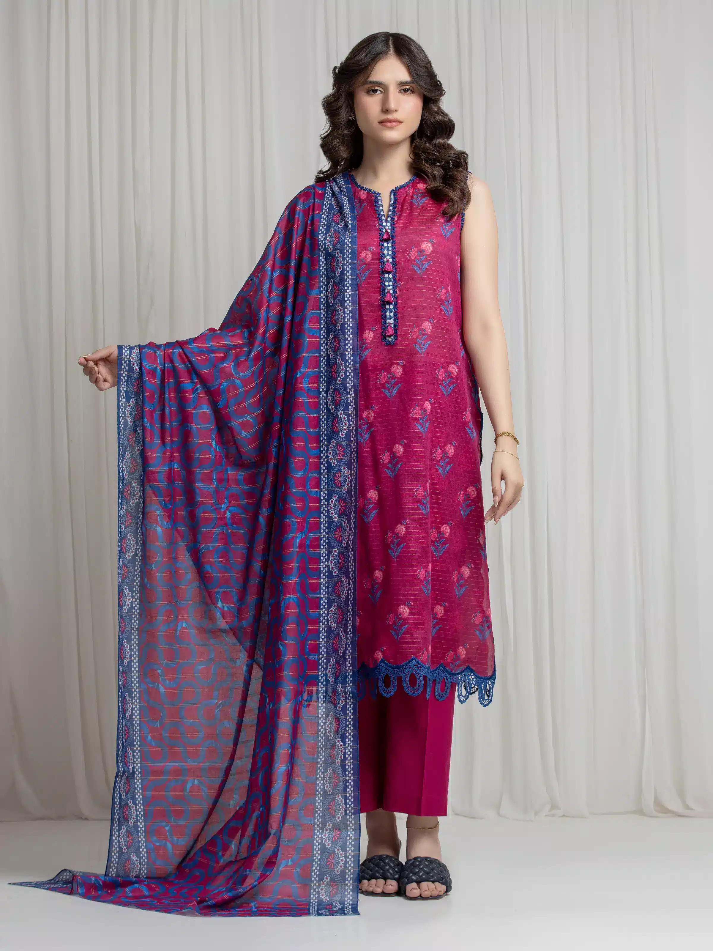 Printed Zari Lawn Suit - EWU6M6-078-3P