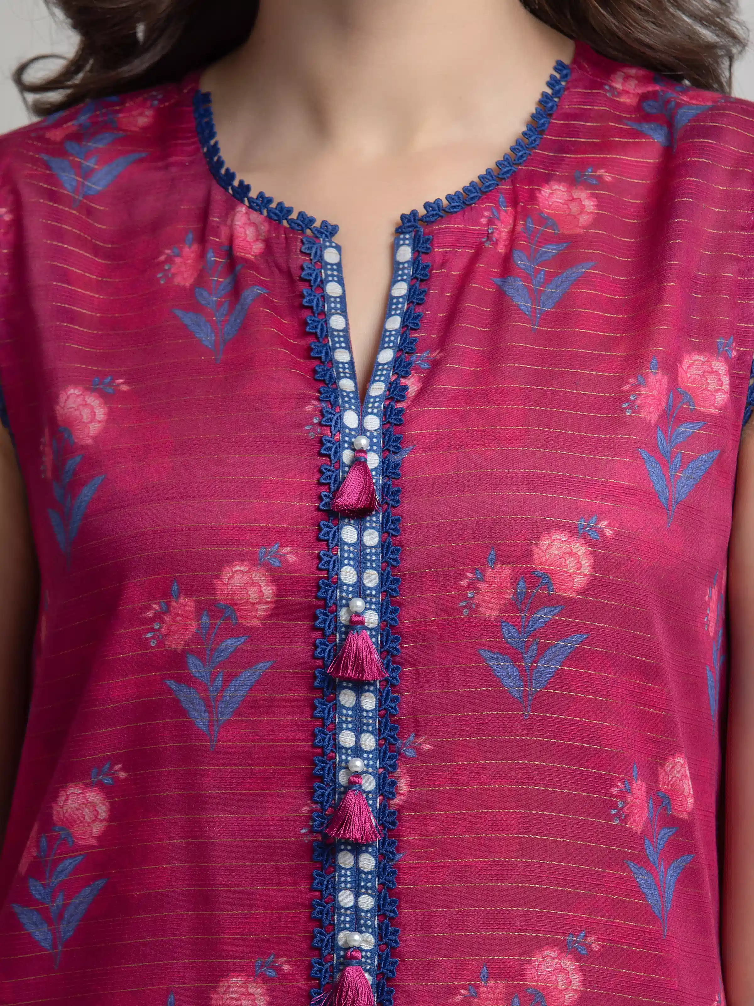 Printed Zari Lawn Suit - EWU6M6-078-3P - Image 3