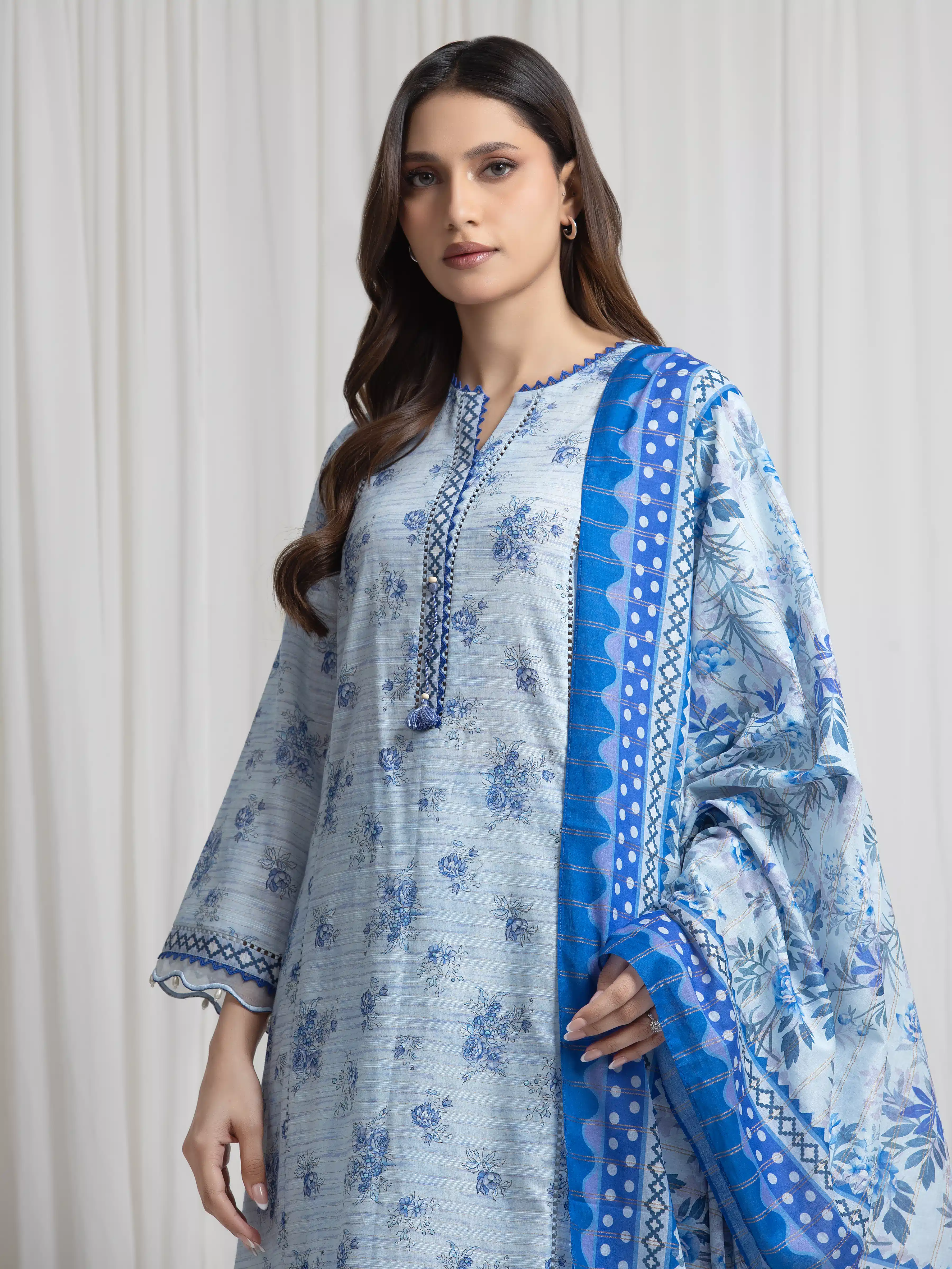 Printed Zari Lawn Suit - EWU6M6-083-3P - Image 2