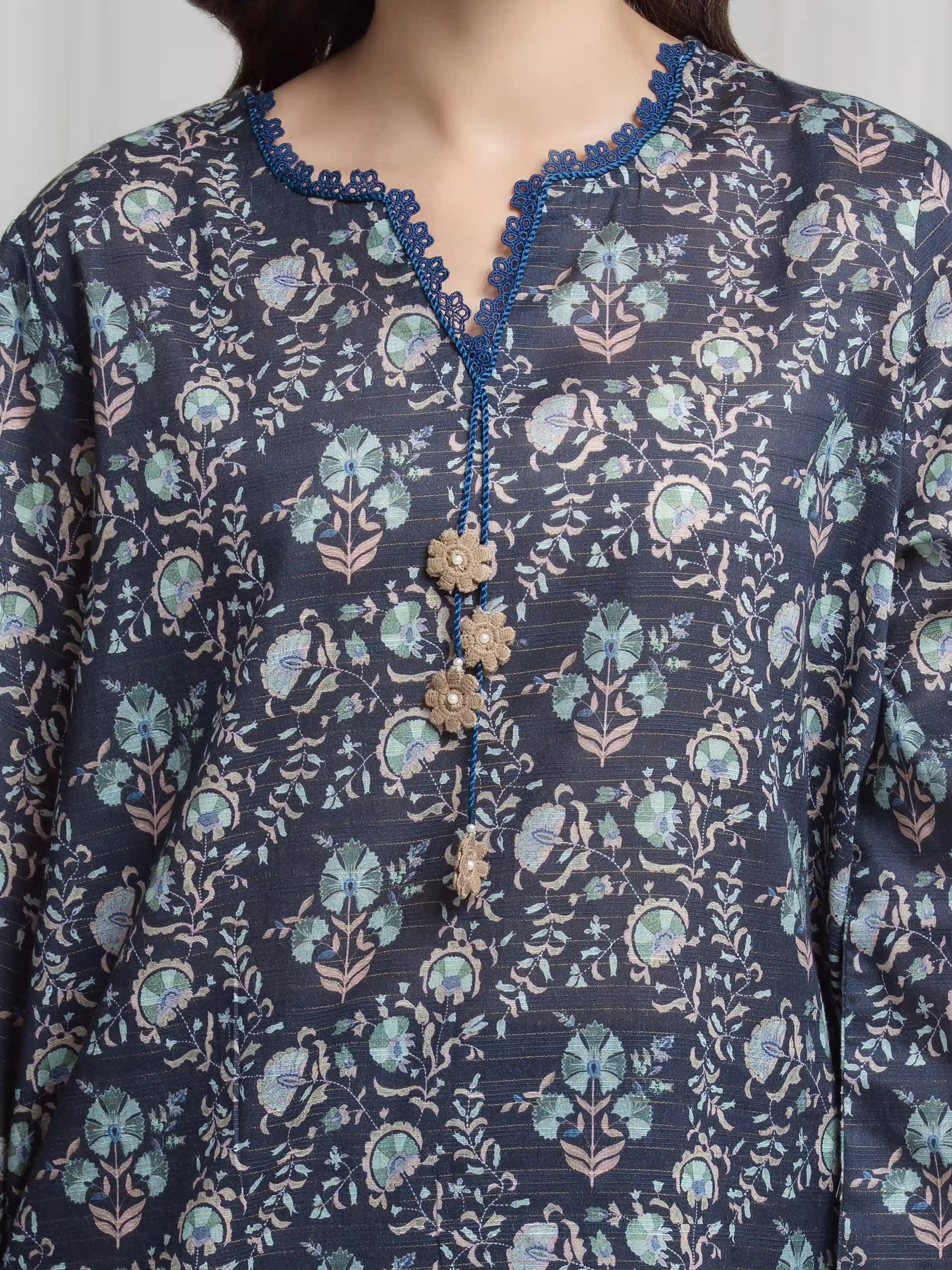 Printed Zari Lawn Suit - EWU6M6-087-3P - Image 3