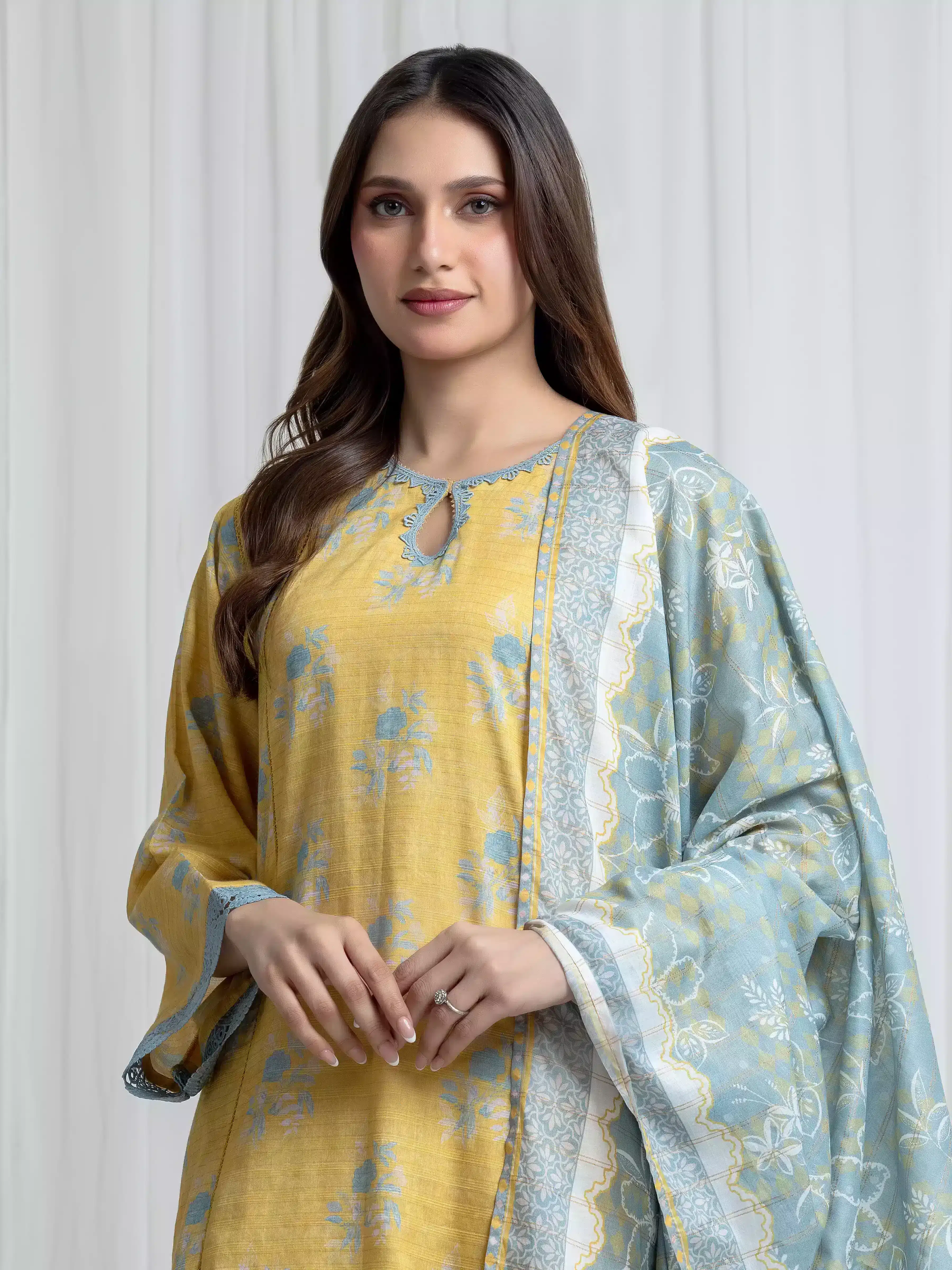 Printed Zari Lawn Suit - EWU6M6-088-3P - Image 2