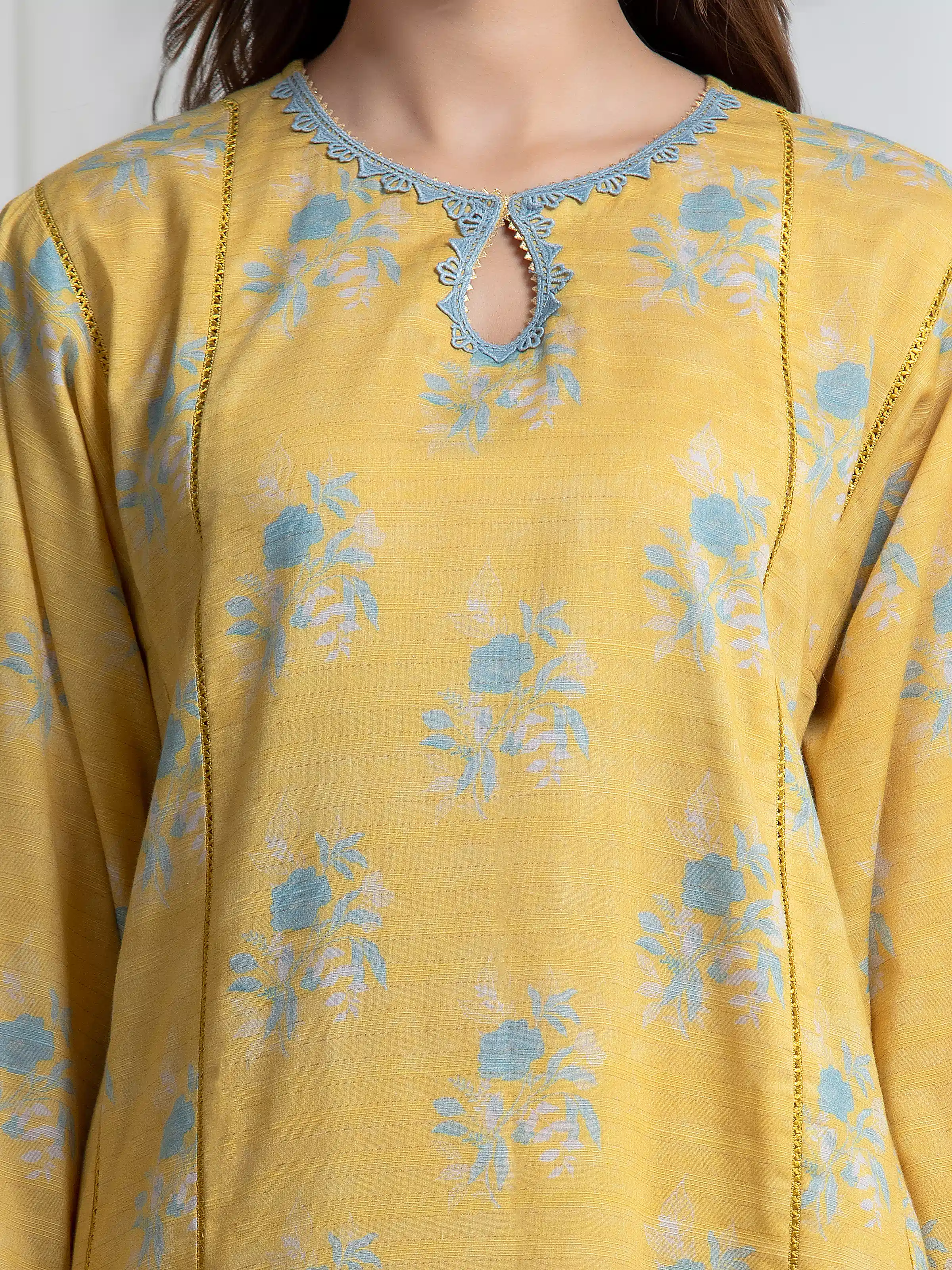 Printed Zari Lawn Suit - EWU6M6-088-3P - Image 3