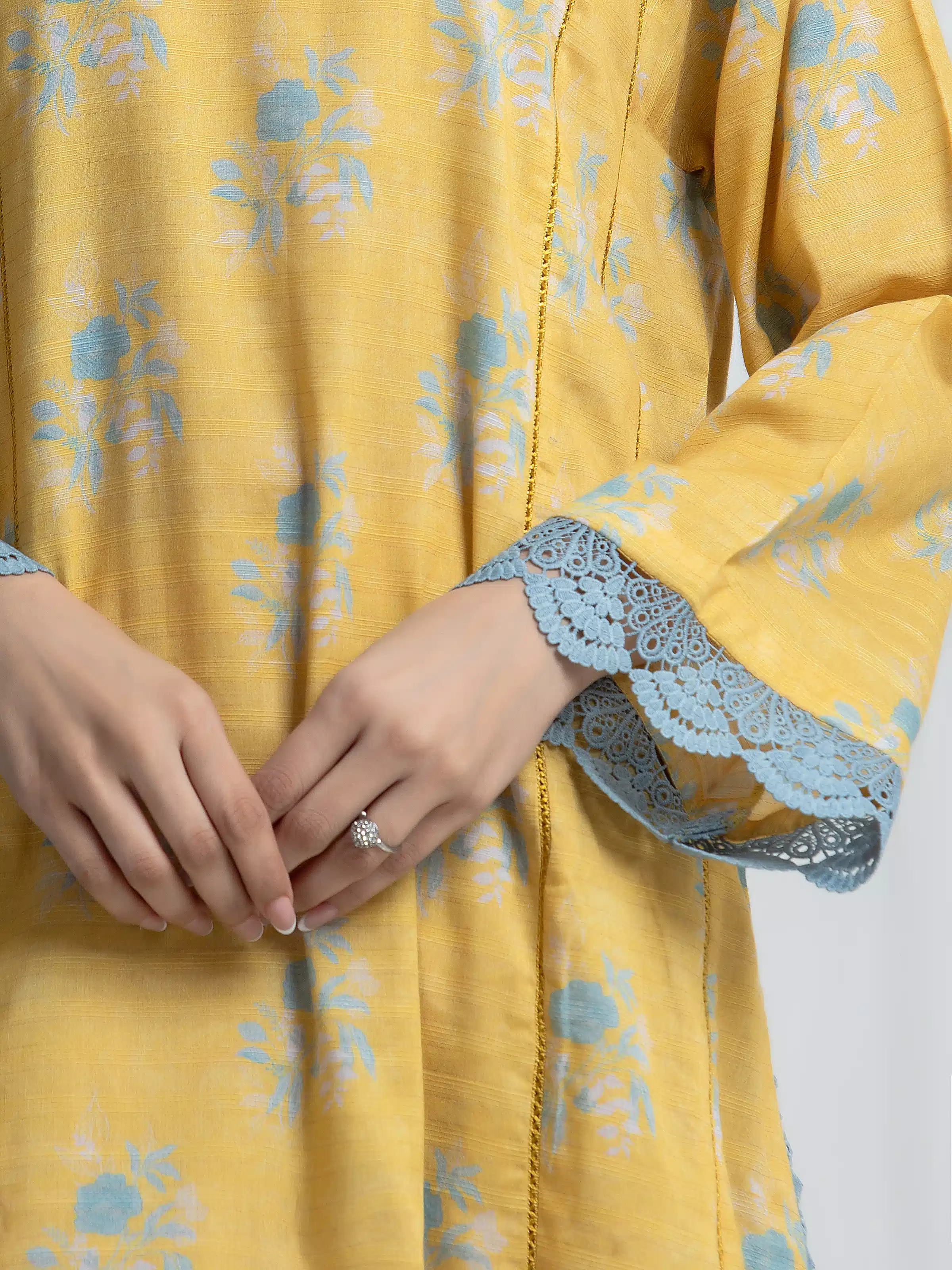 Printed Zari Lawn Suit - EWU6M6-088-3P - Image 4