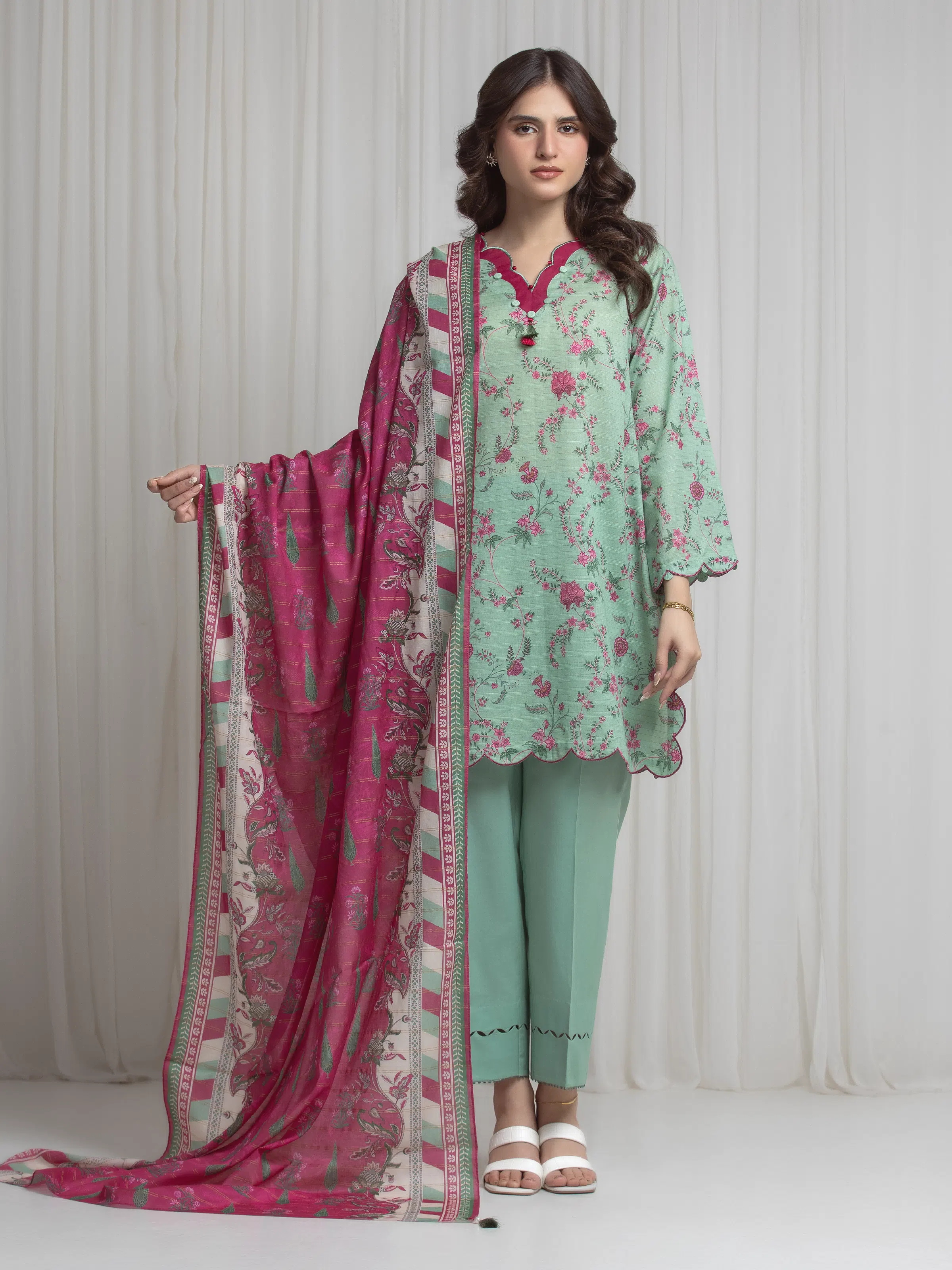 Printed Zari Lawn Suit - EWU6M6-096-3P