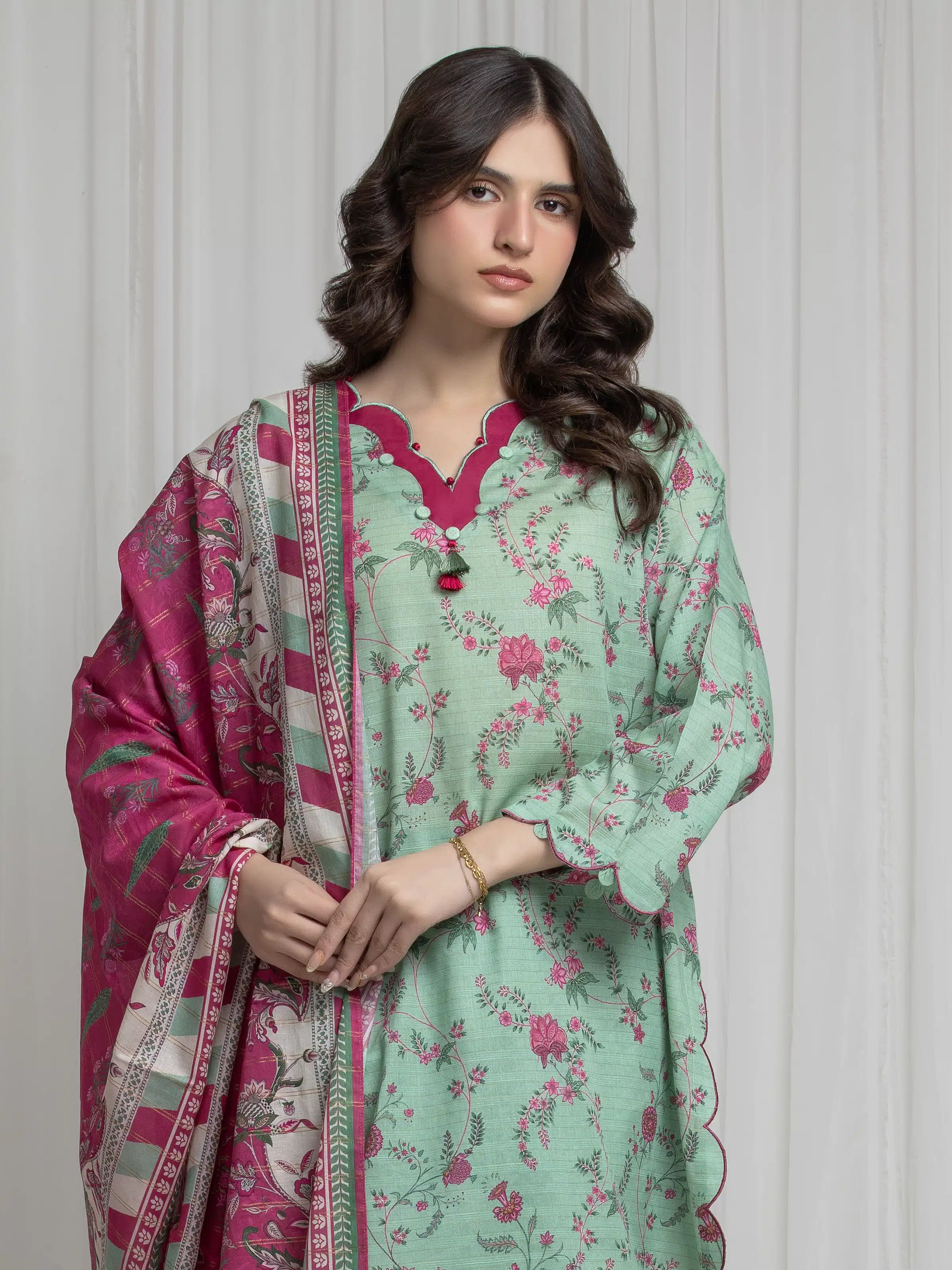 Printed Zari Lawn Suit - EWU6M6-096-3P - Image 2