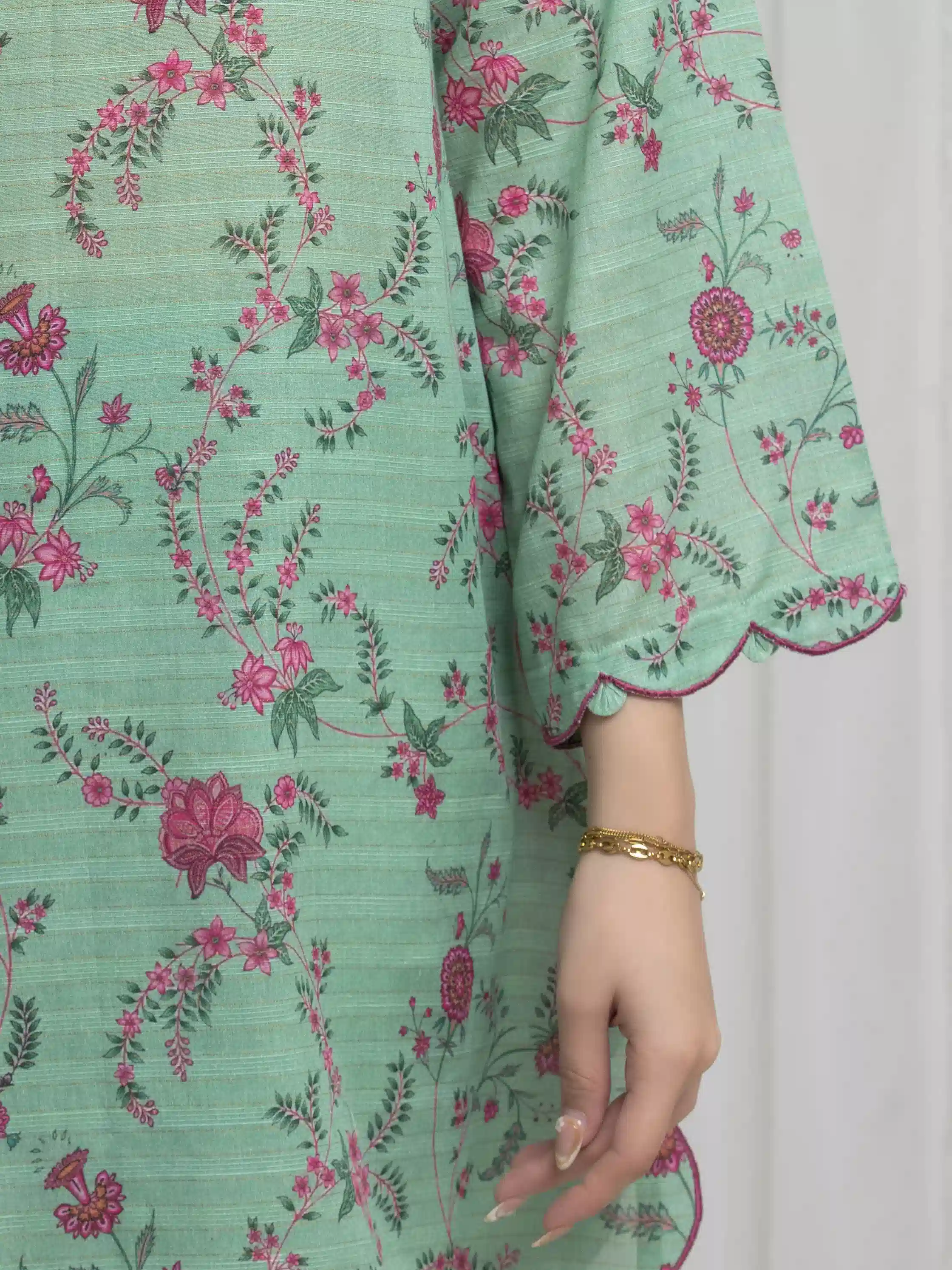 Printed Zari Lawn Suit - EWU6M6-096-3P - Image 3