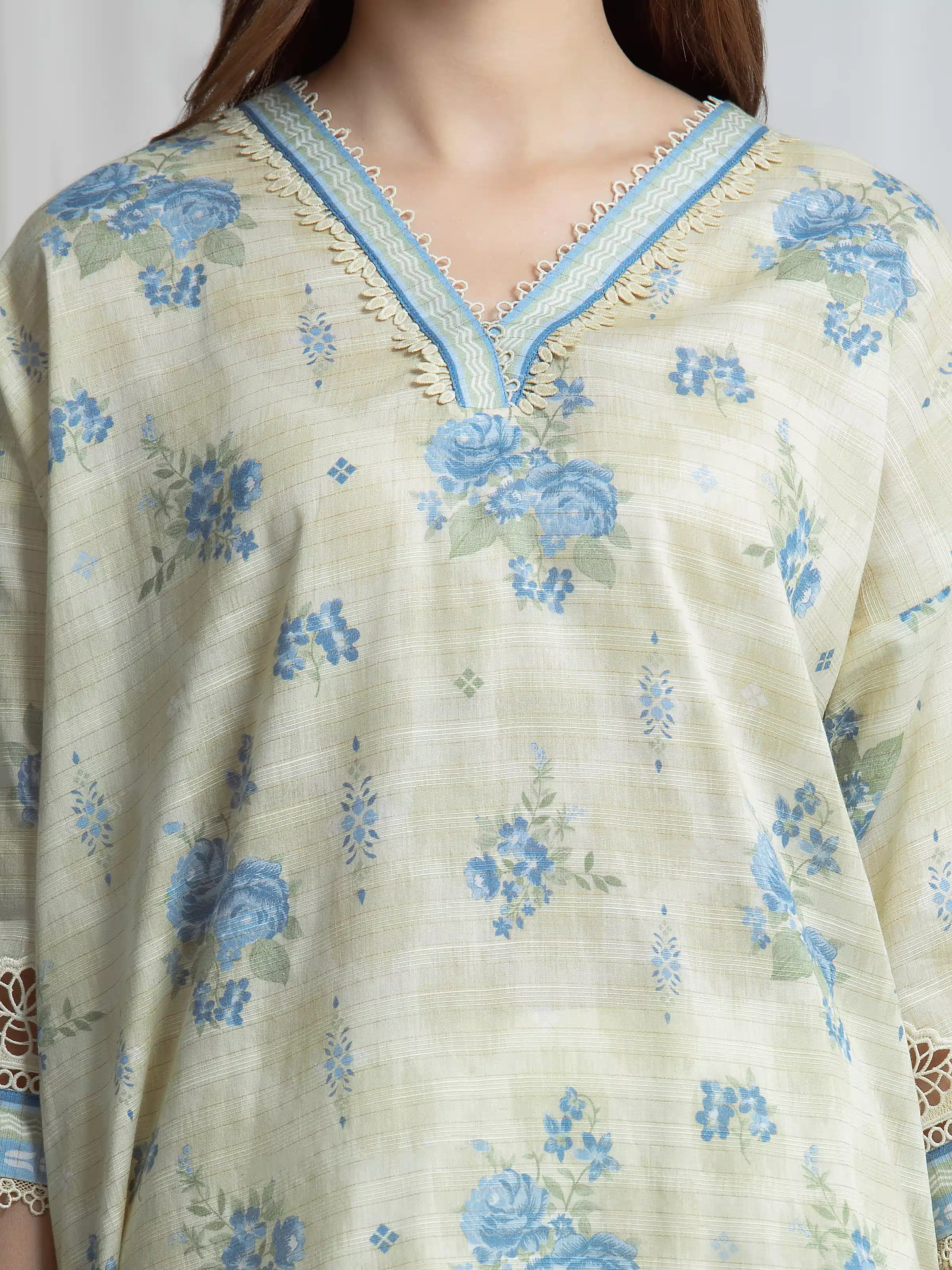 Printed Zari Lawn Suit - EWU6M6-103-3P - Image 4