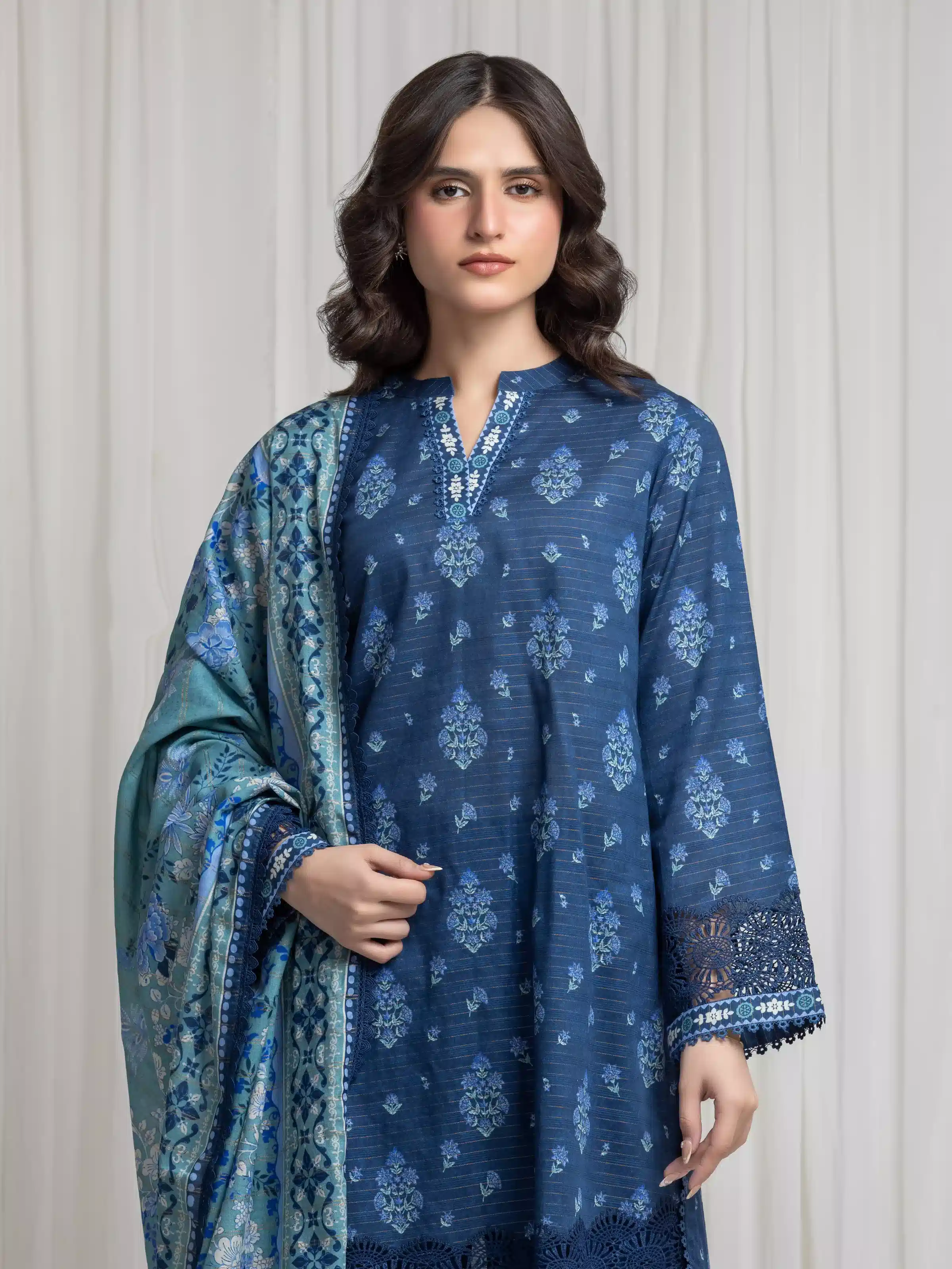 Printed Zari Lawn Suit - EWU6M6-104-3P - Image 2
