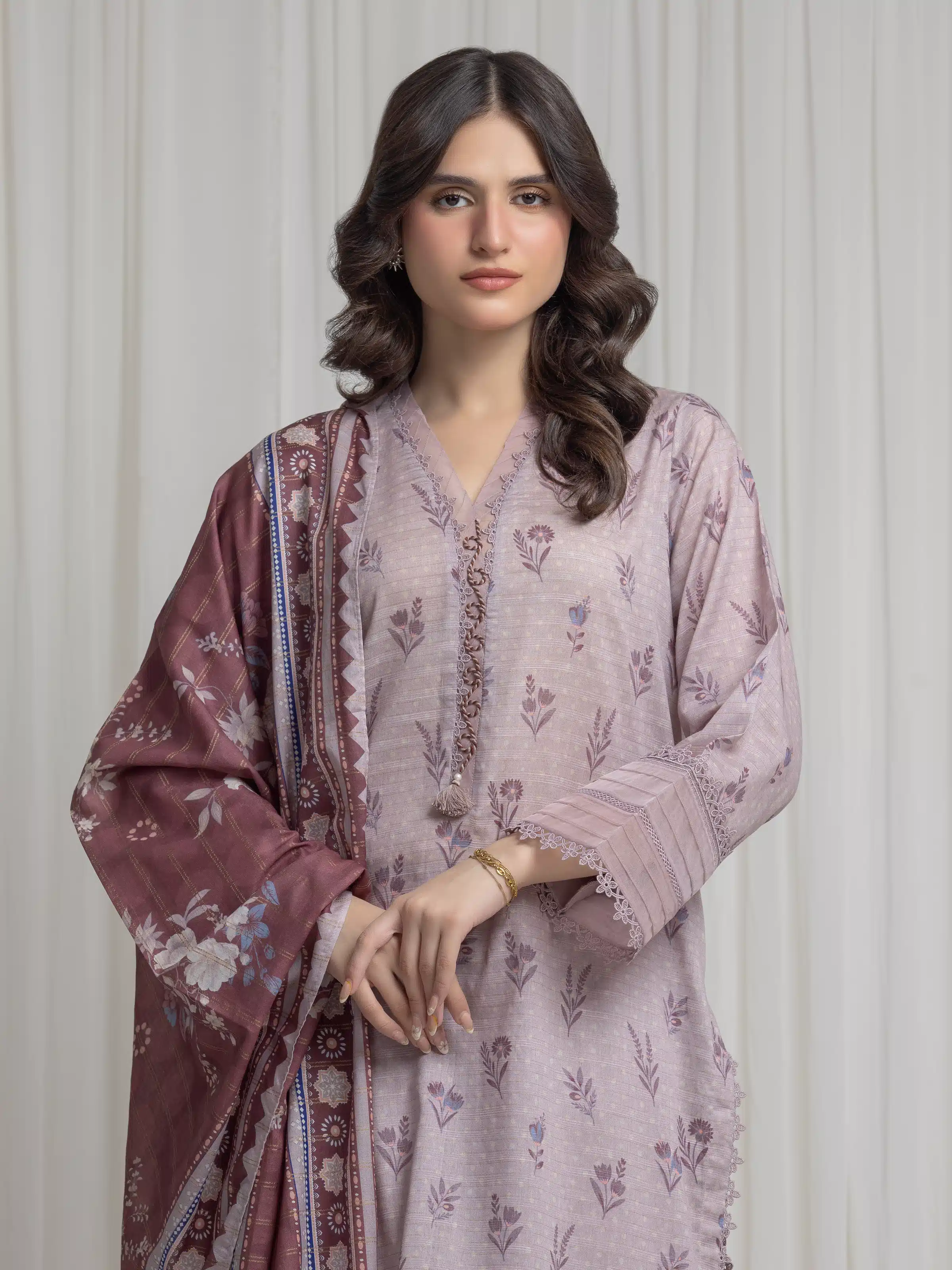 Printed Zari Lawn Suit - EWU6M6-106-3P - Image 2