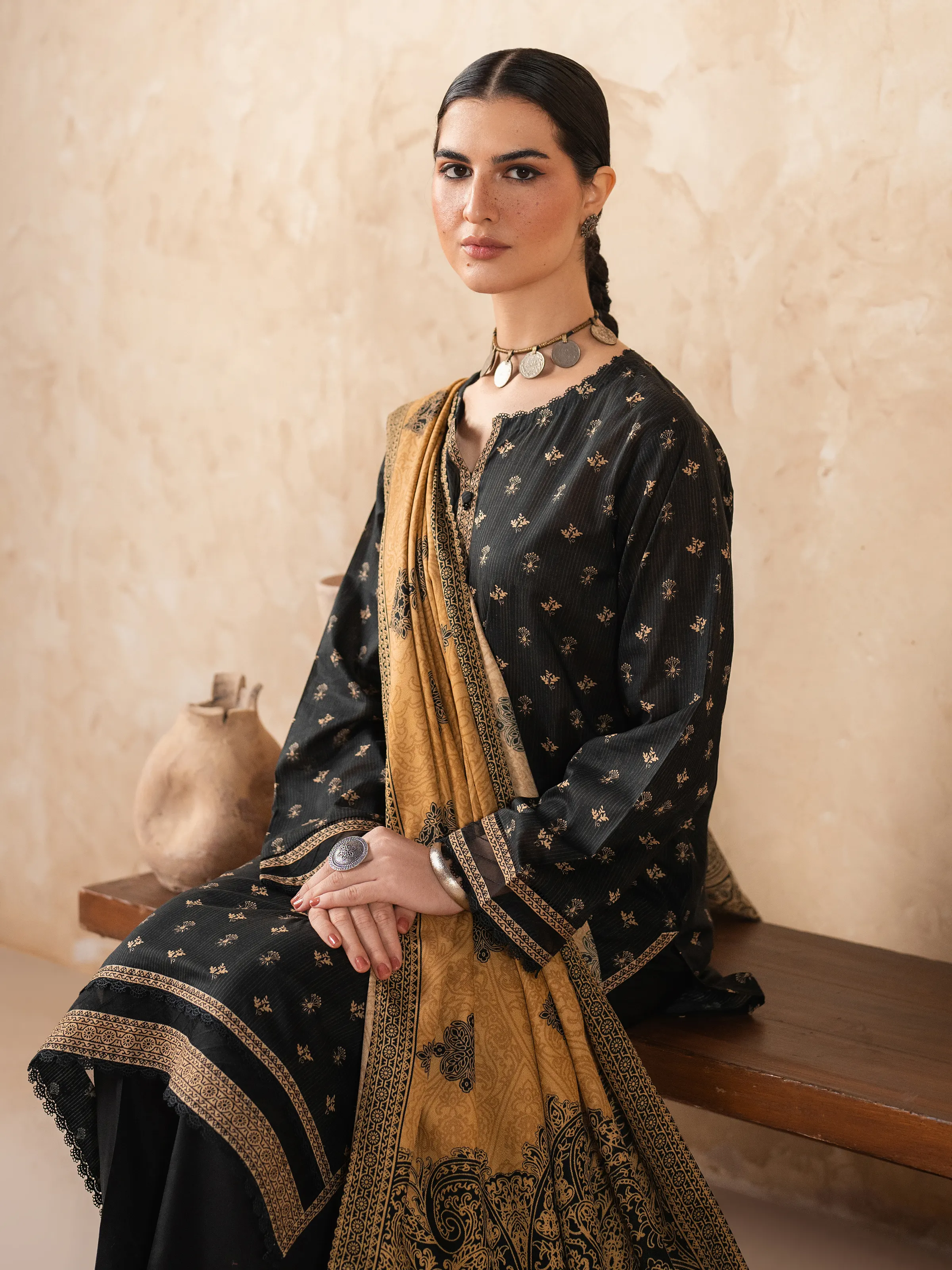 Printed Khaddar Suit - EWU24M3-110 - Image 2