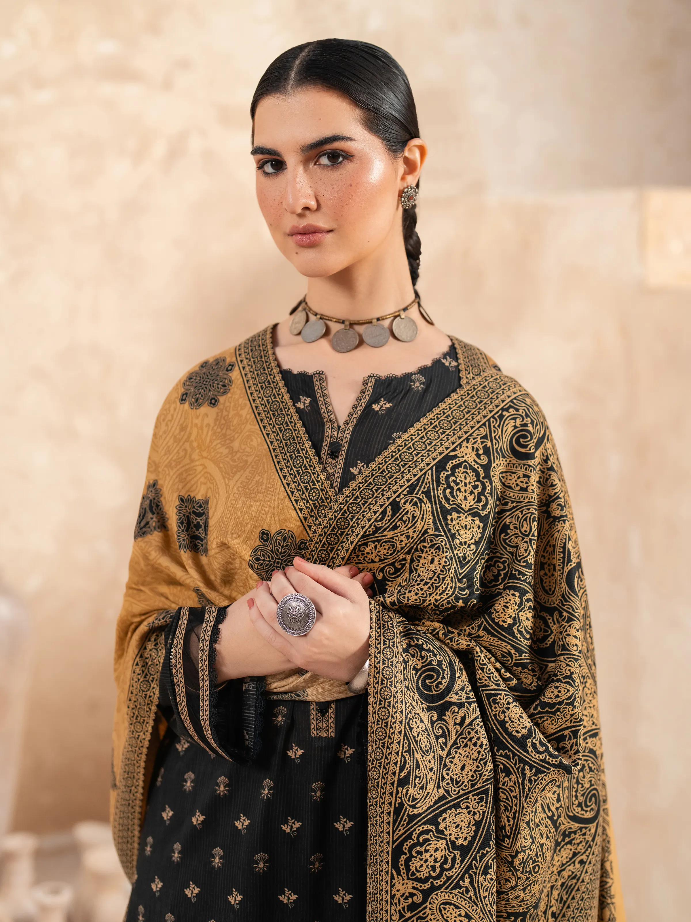 Printed Khaddar Suit - EWU24M3-110 - Image 4
