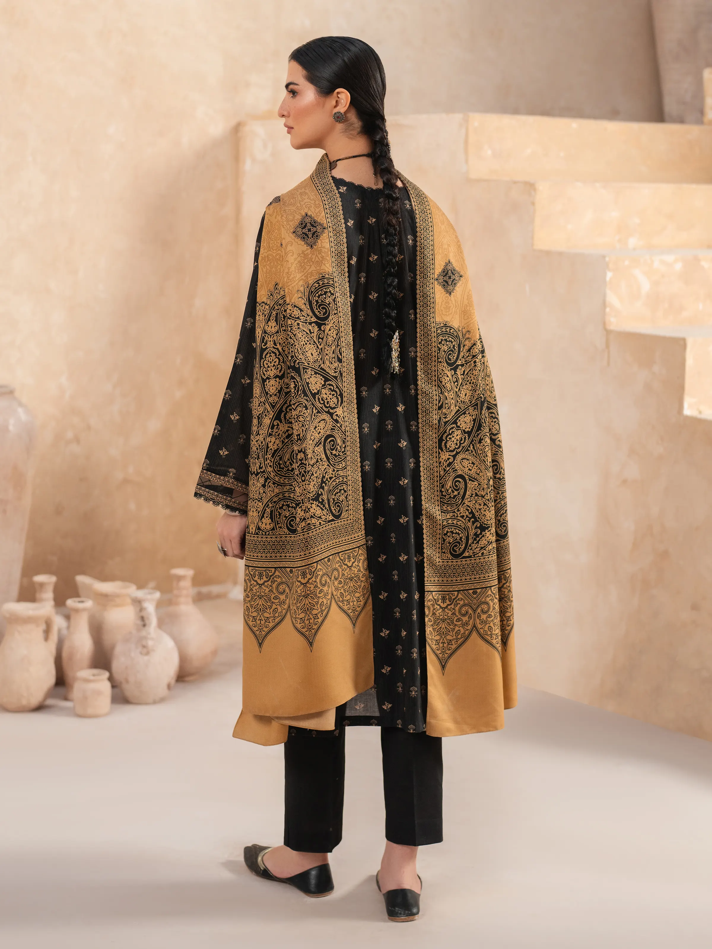 Printed Khaddar Suit - EWU24M3-110 - Image 7