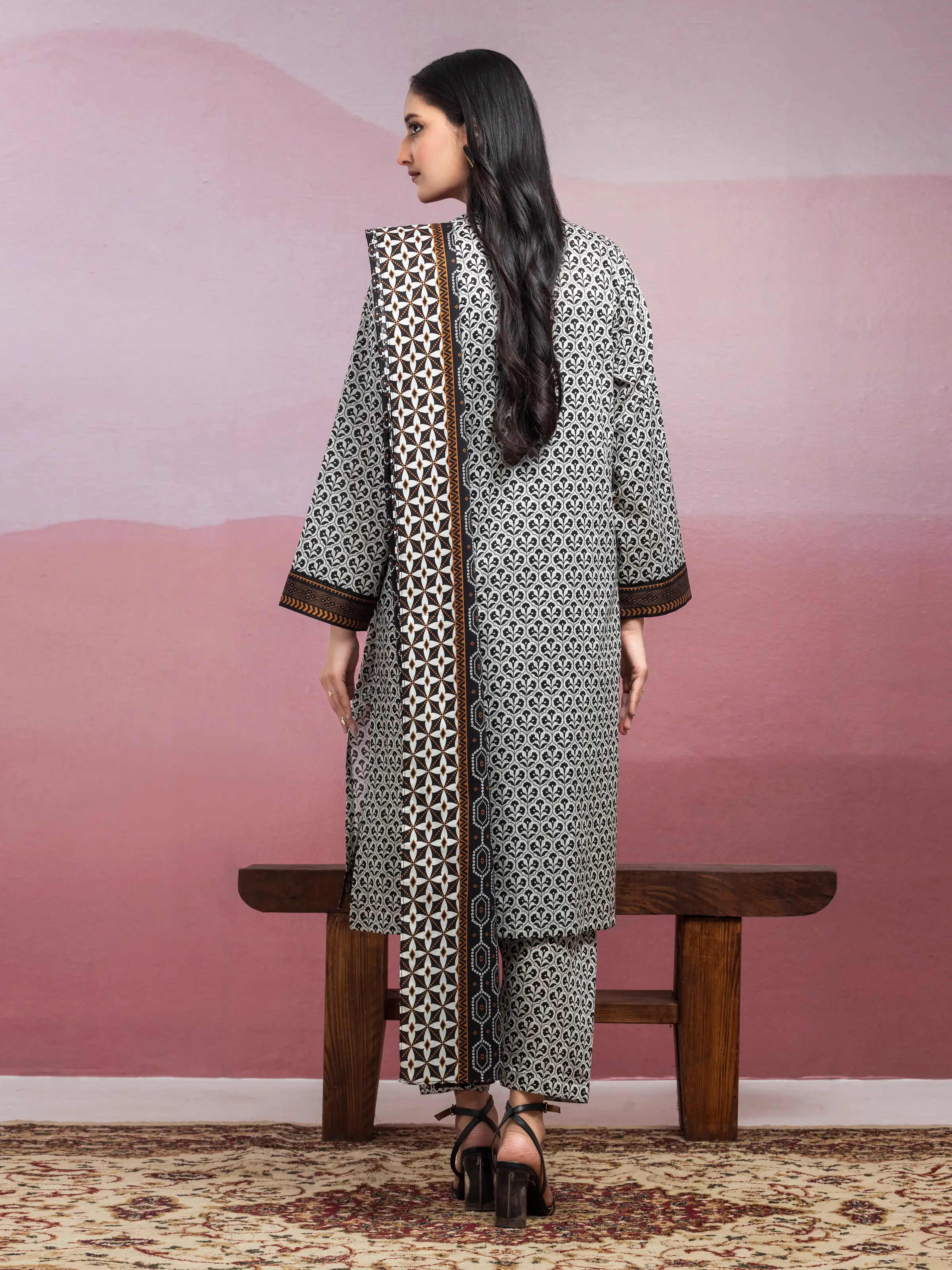 Printed Lawn Suit - EWU5A1-35076-3P - Image 2