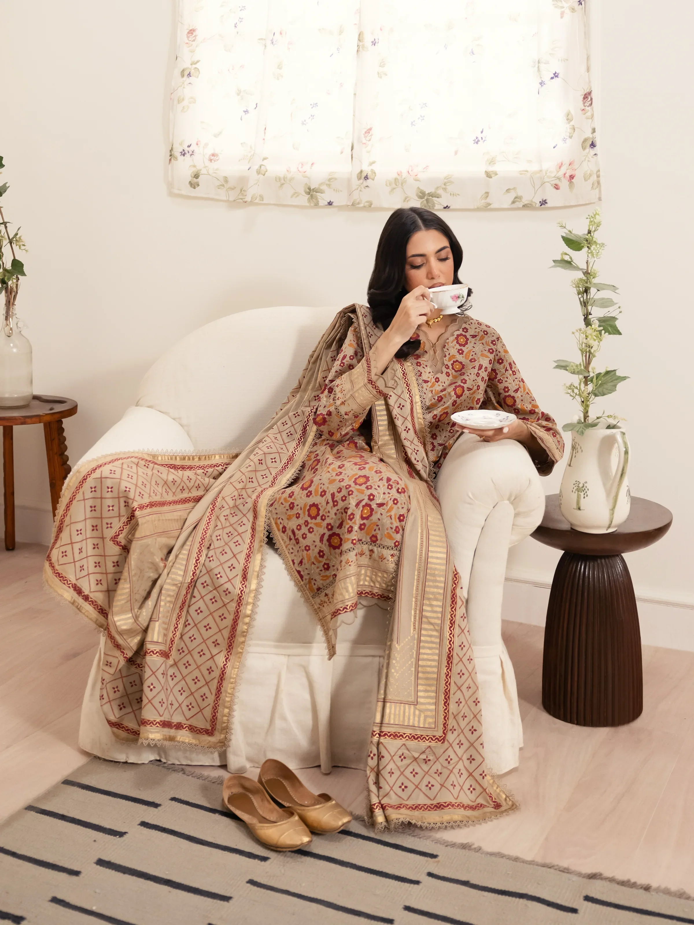 Block Print Cambric Suit - EWU24M1-058 - Image 2