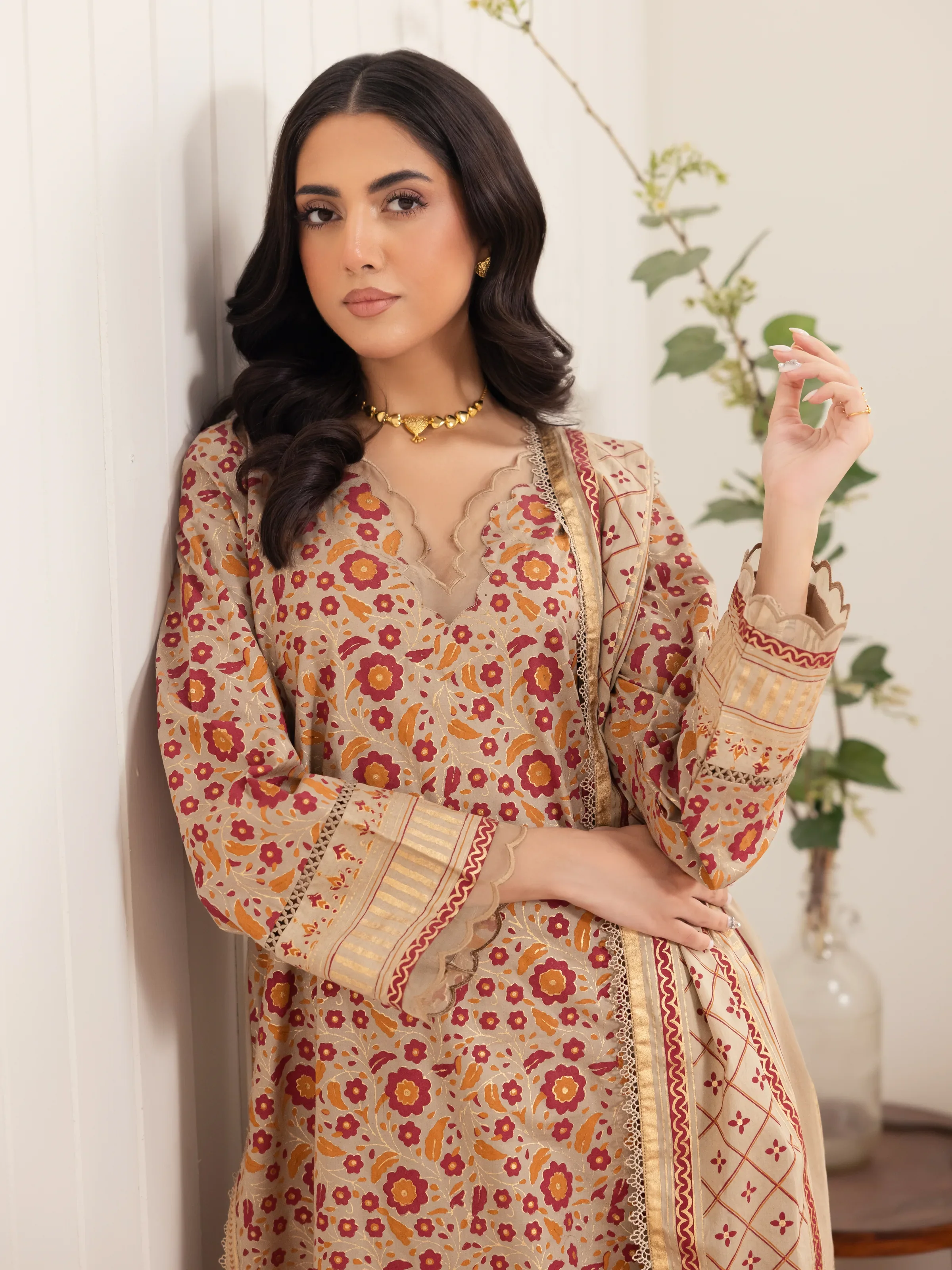 Block Print Cambric Suit - EWU24M1-058 - Image 3