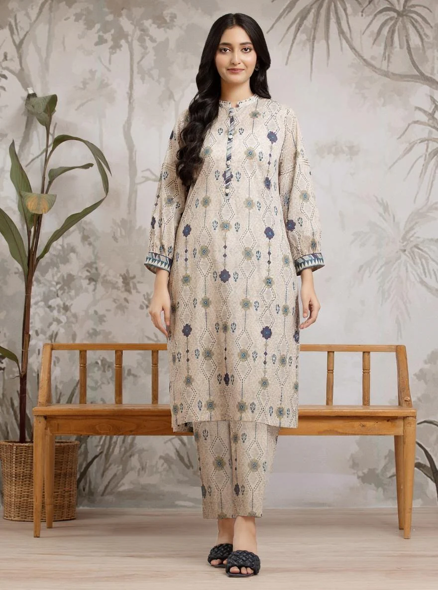 Printed Khaddar Shirt - EWU24M2-193S