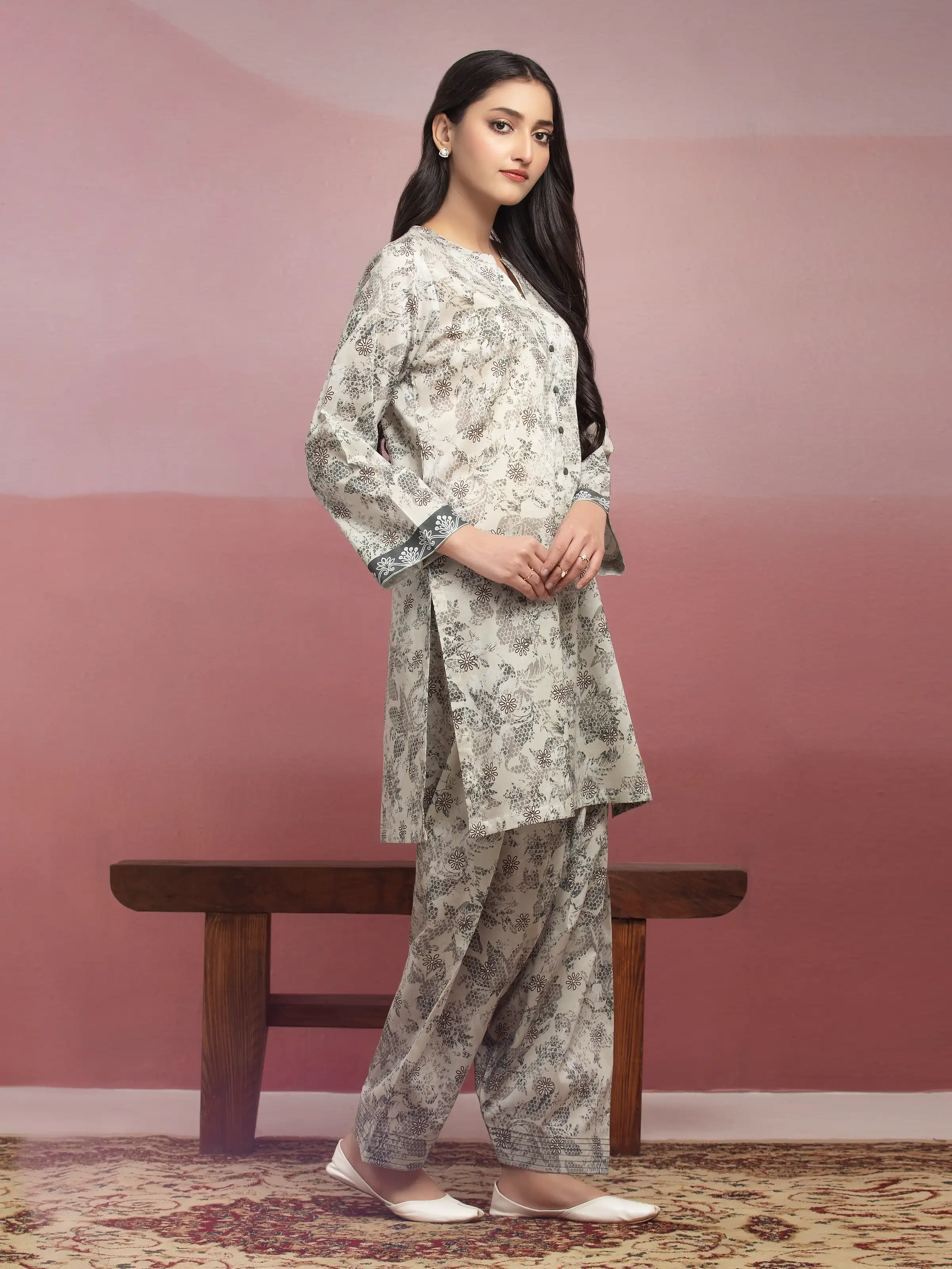 Printed Lawn Shirt Trouser - EWU5A1-35408ST - Image 3