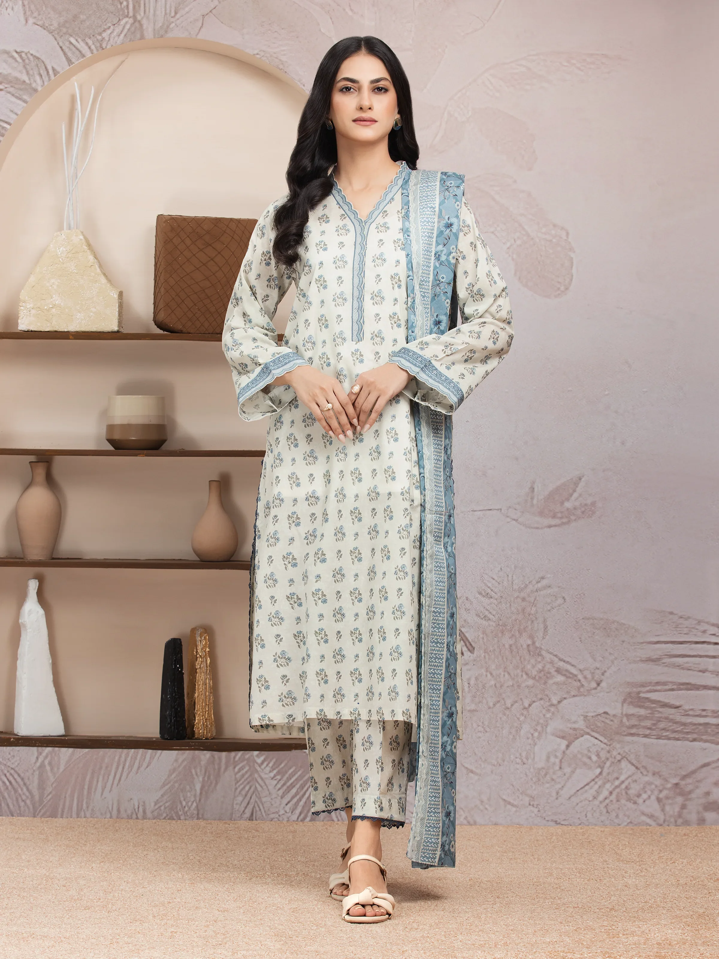 Printed Lawn Suit - EWU5A1-35009-3P