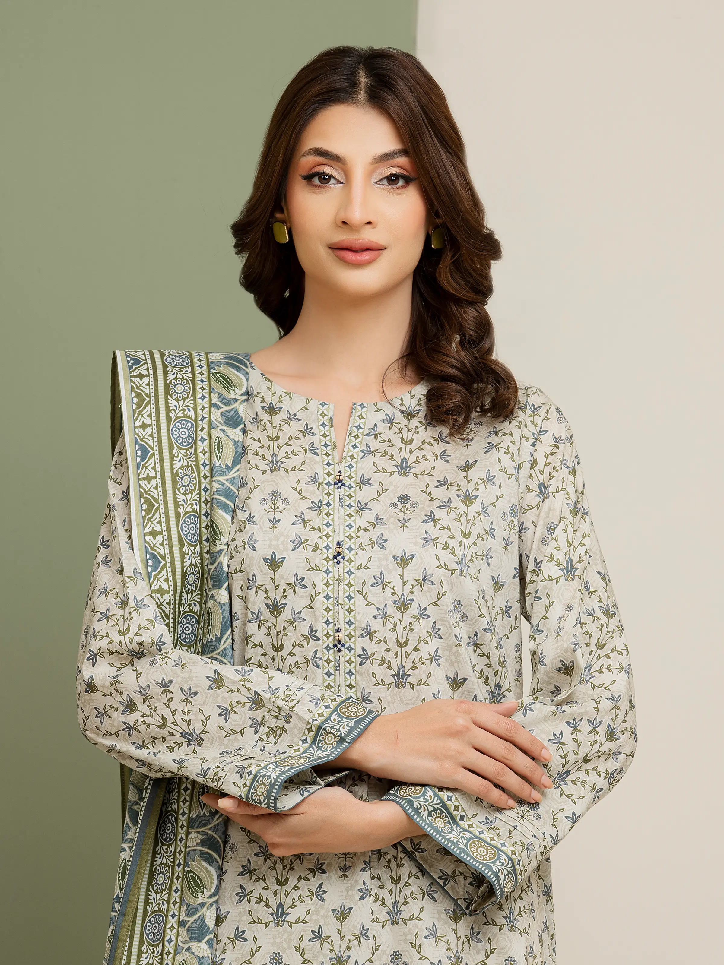 Printed Lawn Suit - EWU5A1-35089-3P - Image 4