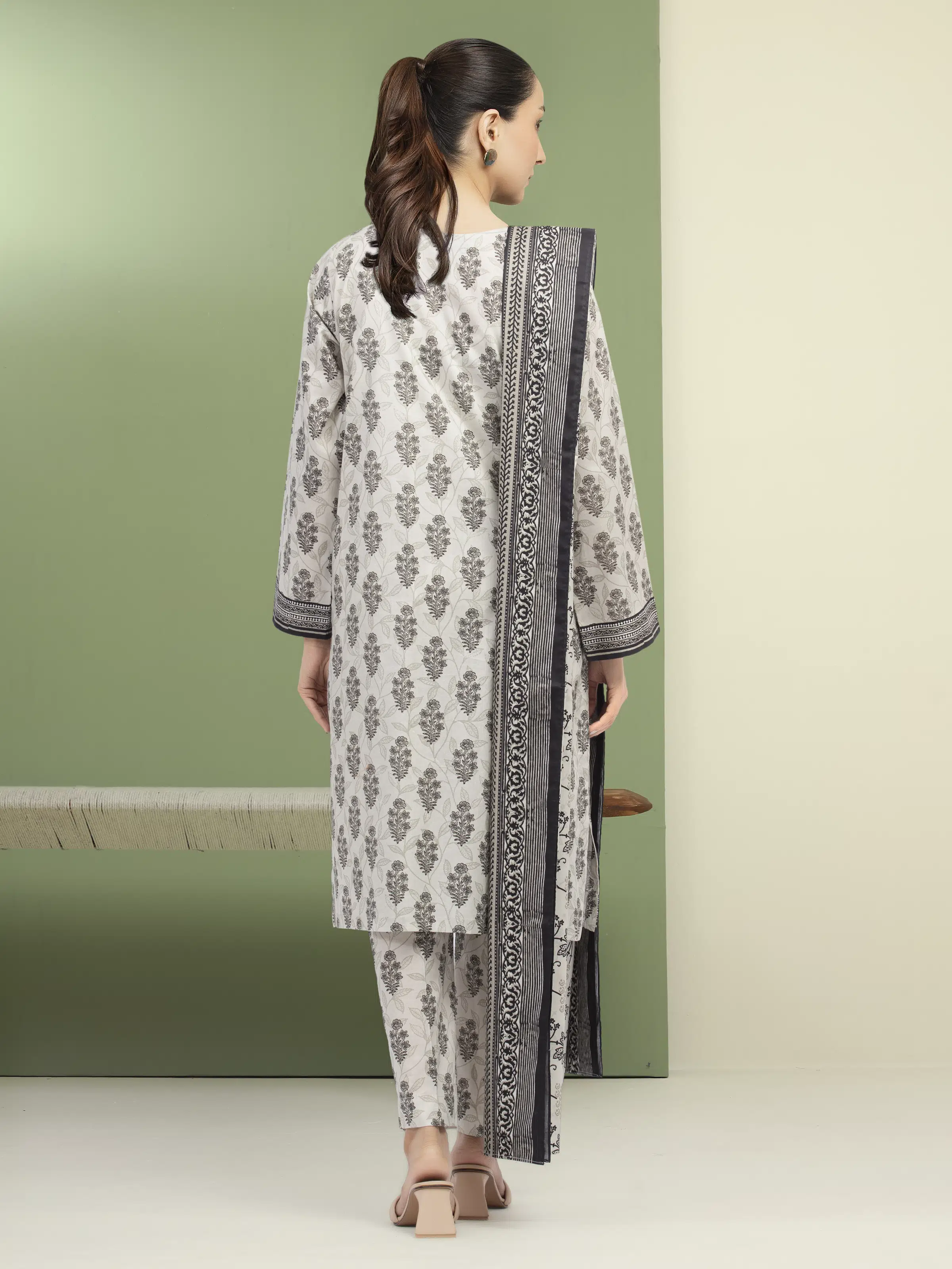 Printed Lawn Suit - EWU5A1-35180-3P - Image 2