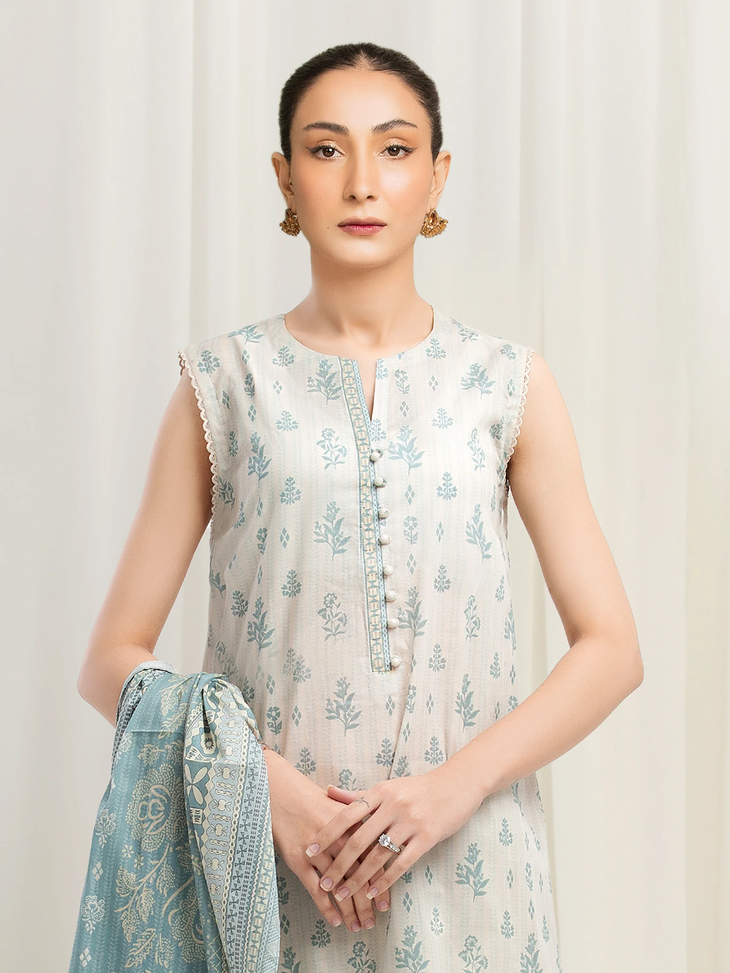 Printed Lawn Suit - EWU6A1-36542-3P - Image 2